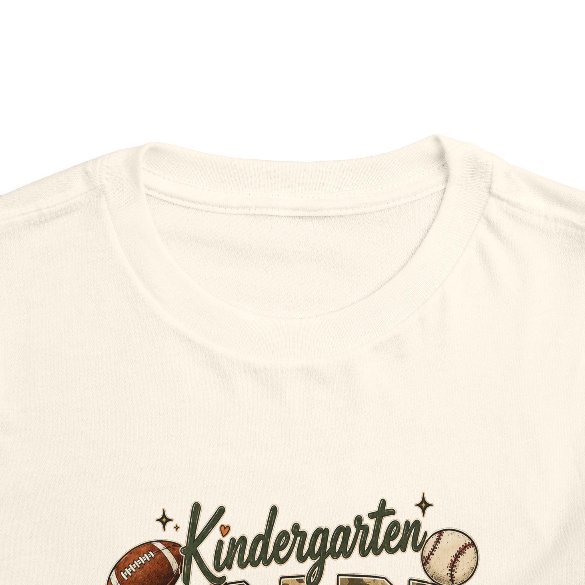 Kindergarten Grade Toddler Tee — Cute Back-to-School Football & Backpack Shirt
