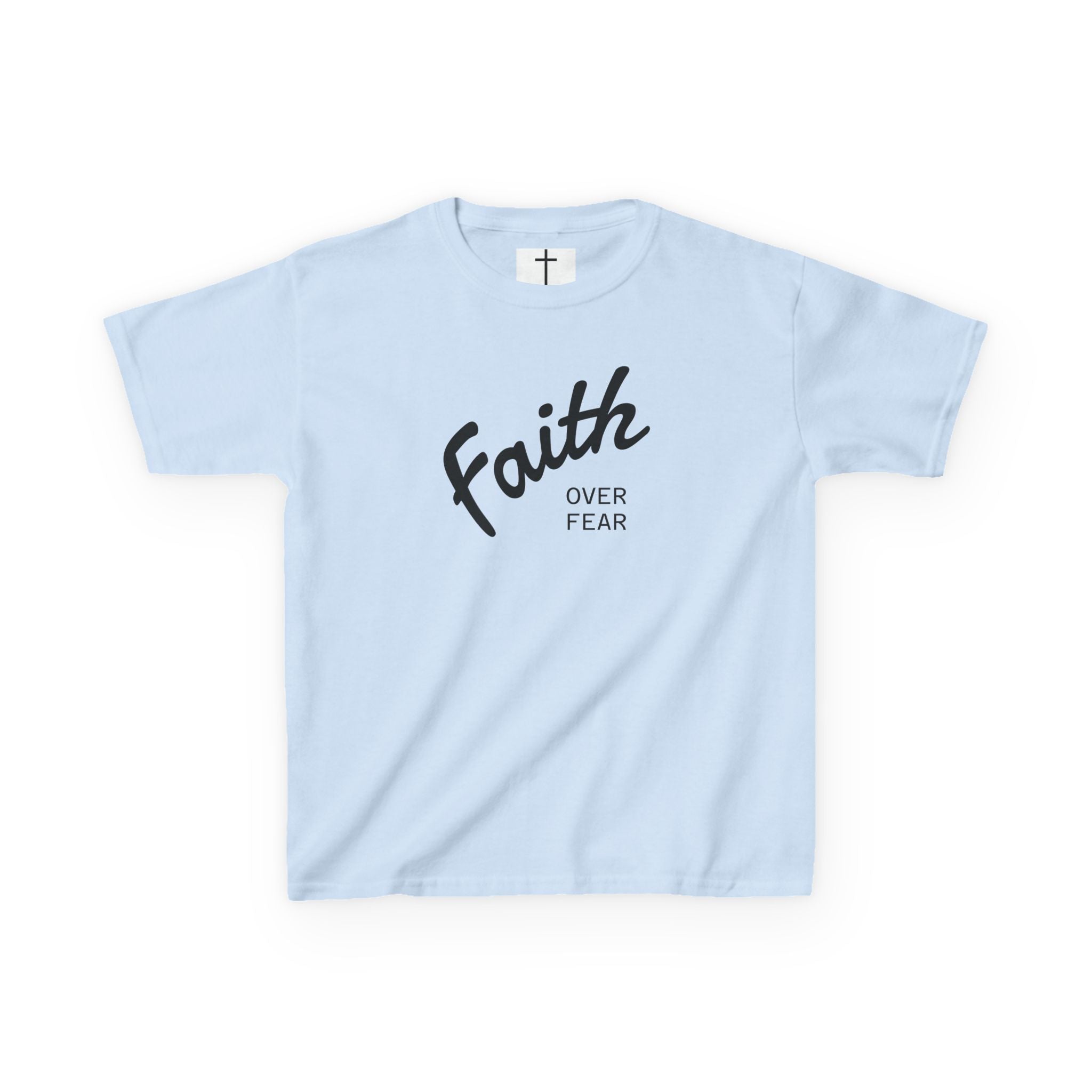 Faith Over Fear Kids T-Shirt | Christian Typography Tee