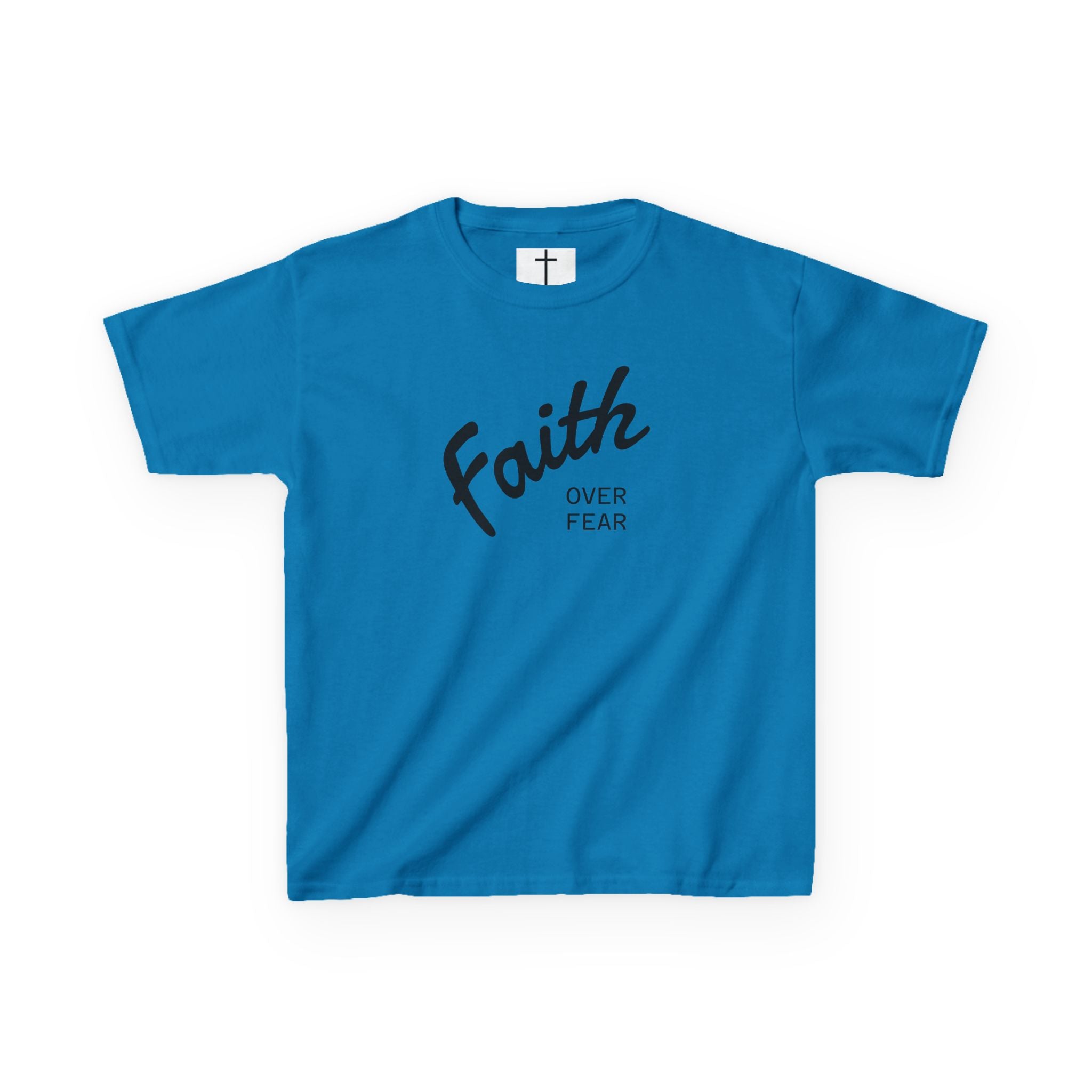 Faith Over Fear Kids T-Shirt | Christian Typography Tee