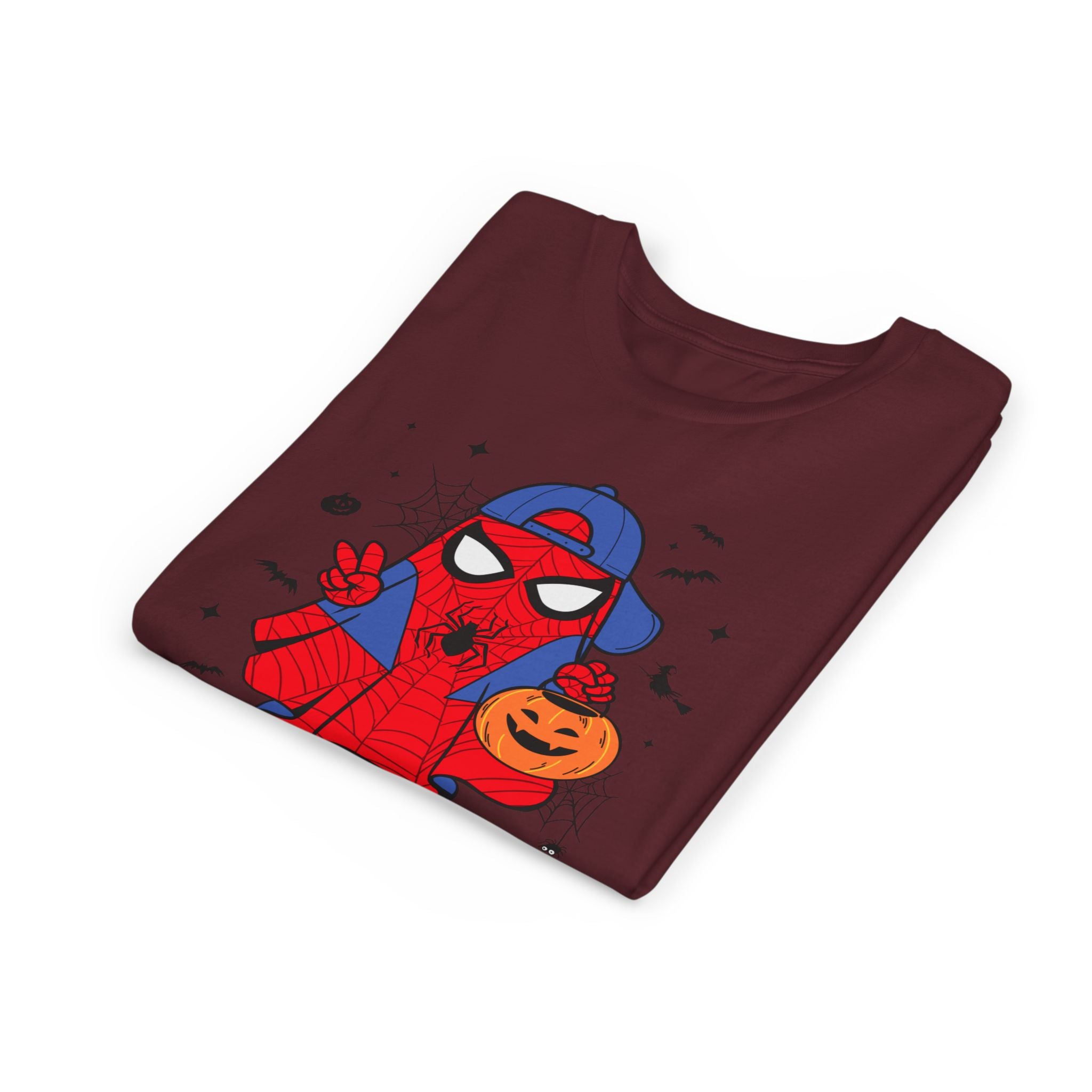 Kids Halloween Spider Superhero Tee – Cute Trick-or-Treat Pumpkin Design