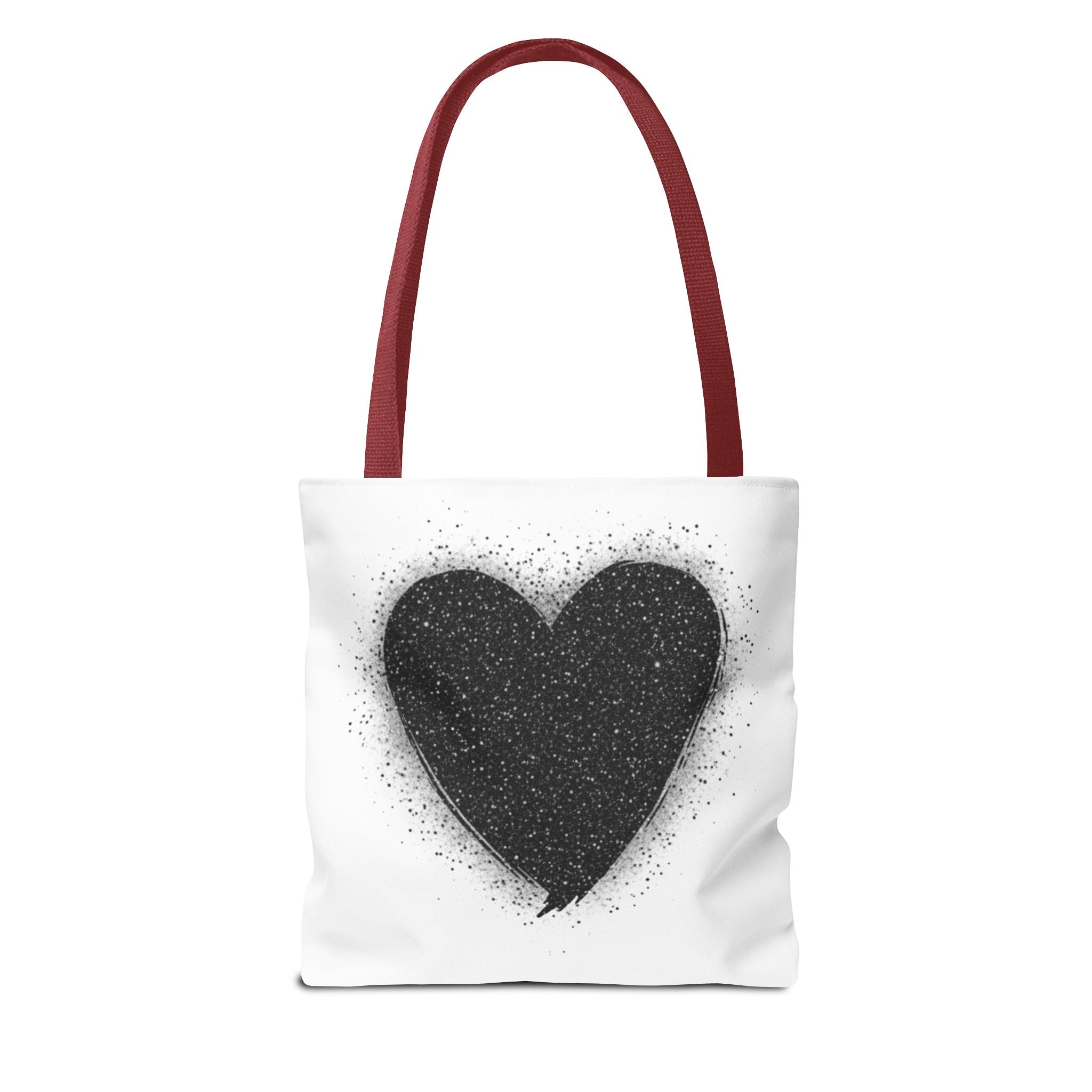 Black Spray Heart Tote Bag – Chic Graphic Canvas Tote for Everyday Use