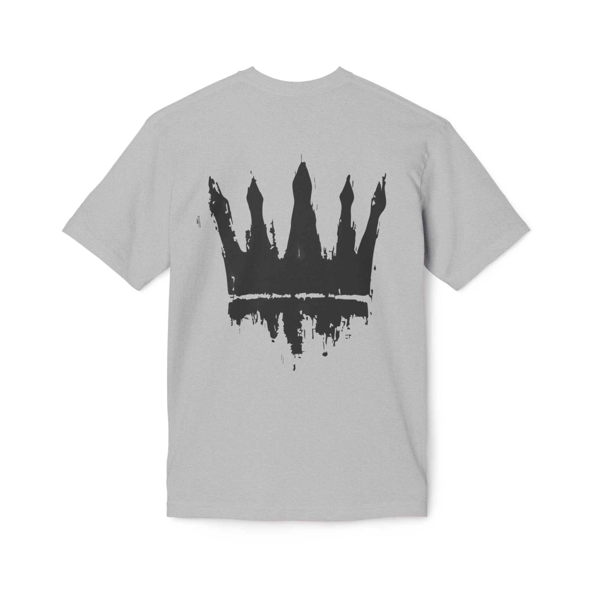 Crown Graphic T-Shirt — Grunge Black Paint Crown Back Print
