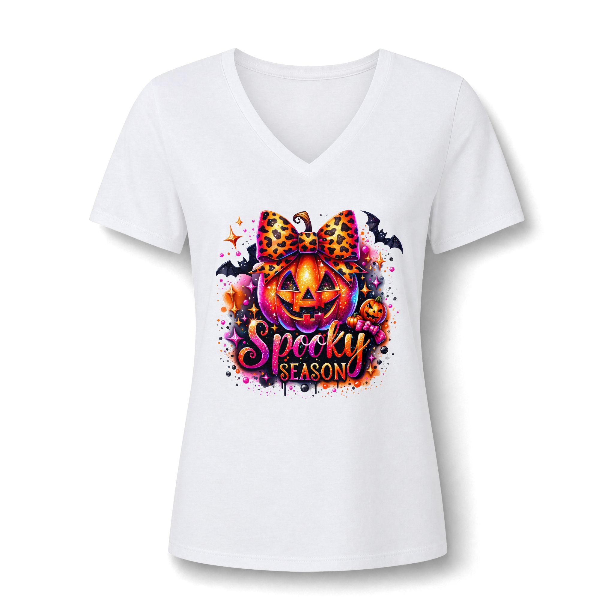 Spooky Season Pumpkin V-Neck Tee