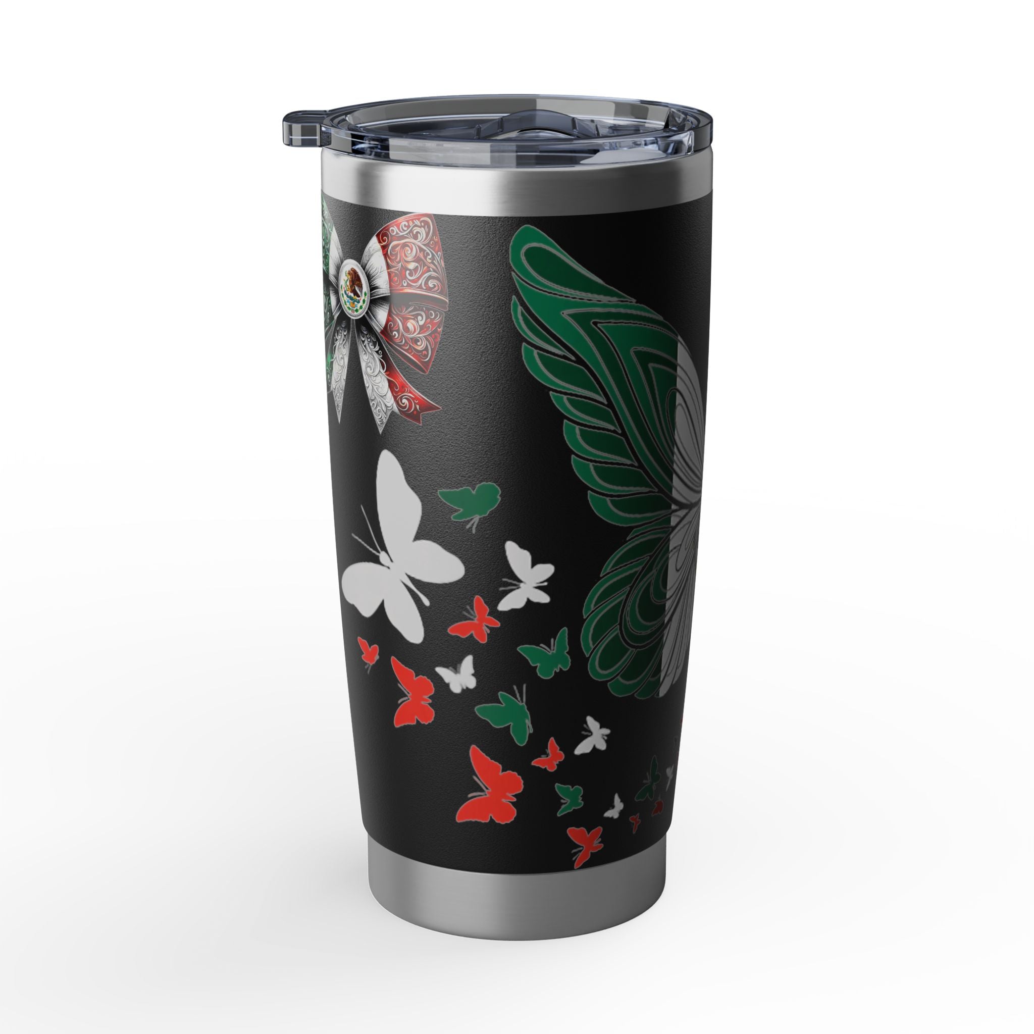 Mexican Butterfly 20oz Tumbler — Patriotic Rose & Bow Travel Cup