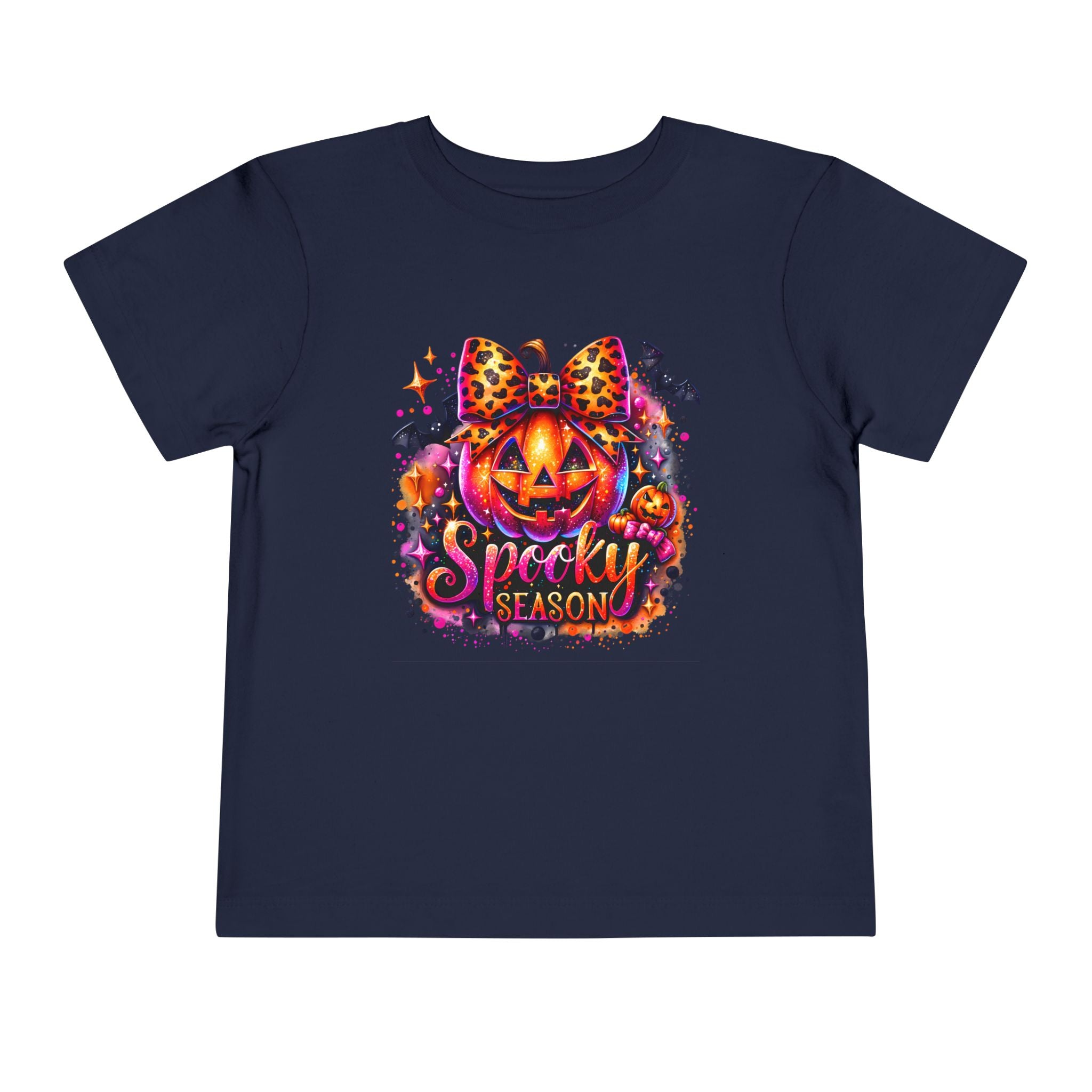 Toddler Tee — "Spooky Season" Pumpkin Bow Halloween Shirt
