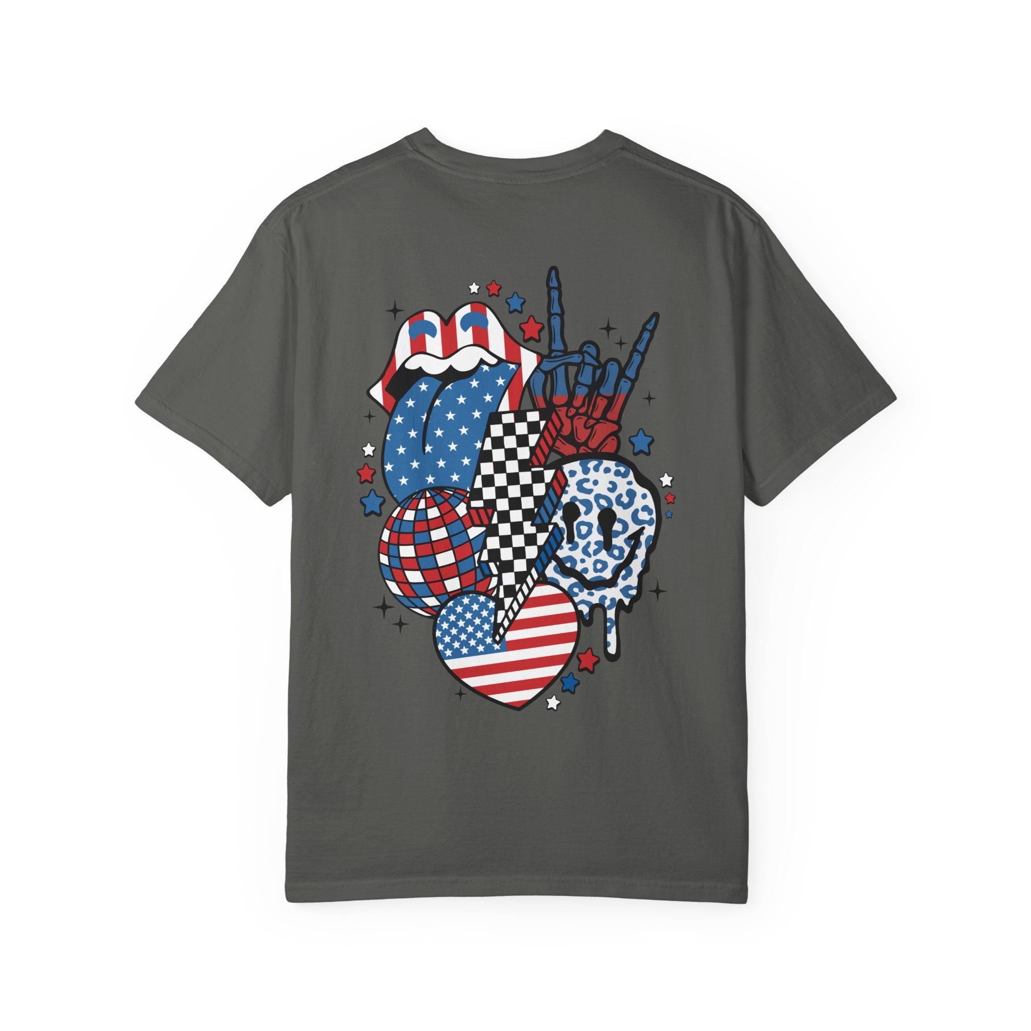 American Flag Rock Tongue T-Shirt