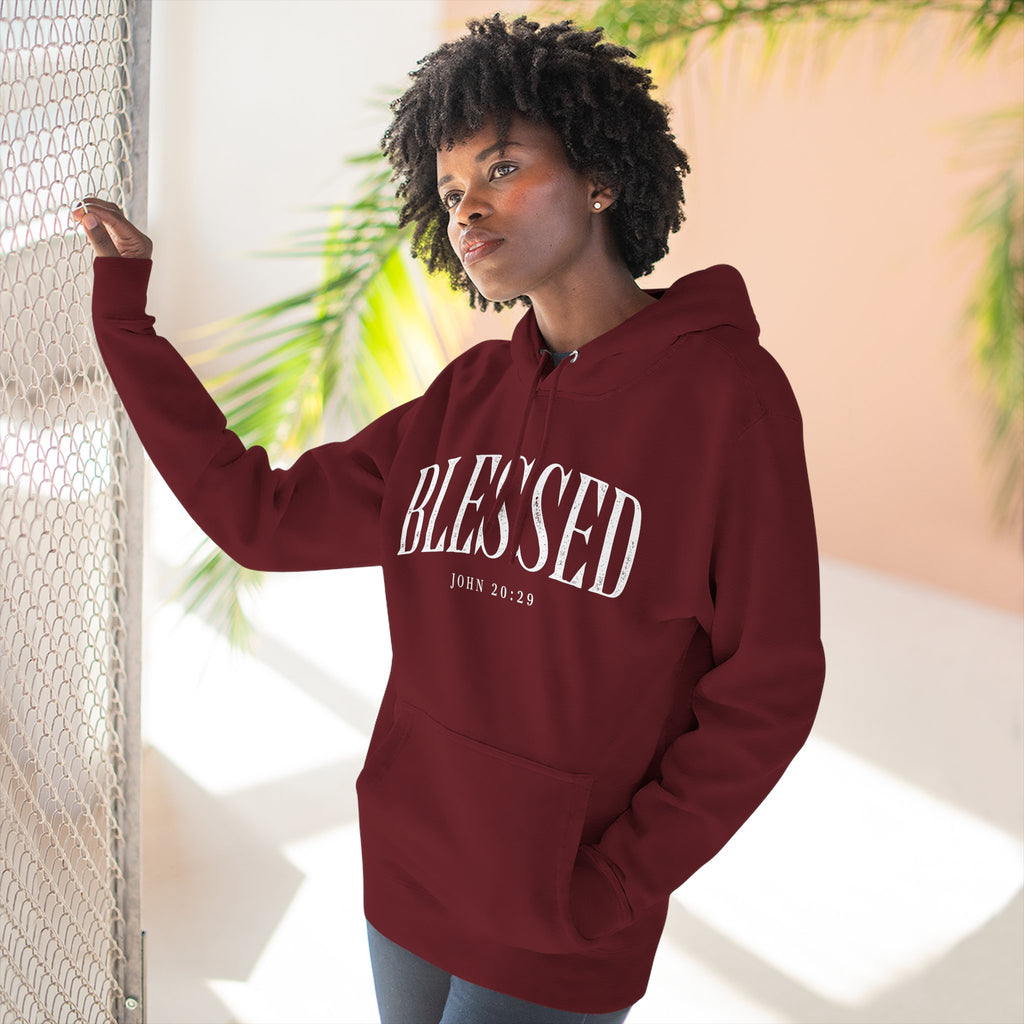 Blessed Fleece Hoodie — Cozy "BLESSED" Pullover for Faith & Everyday Comfort