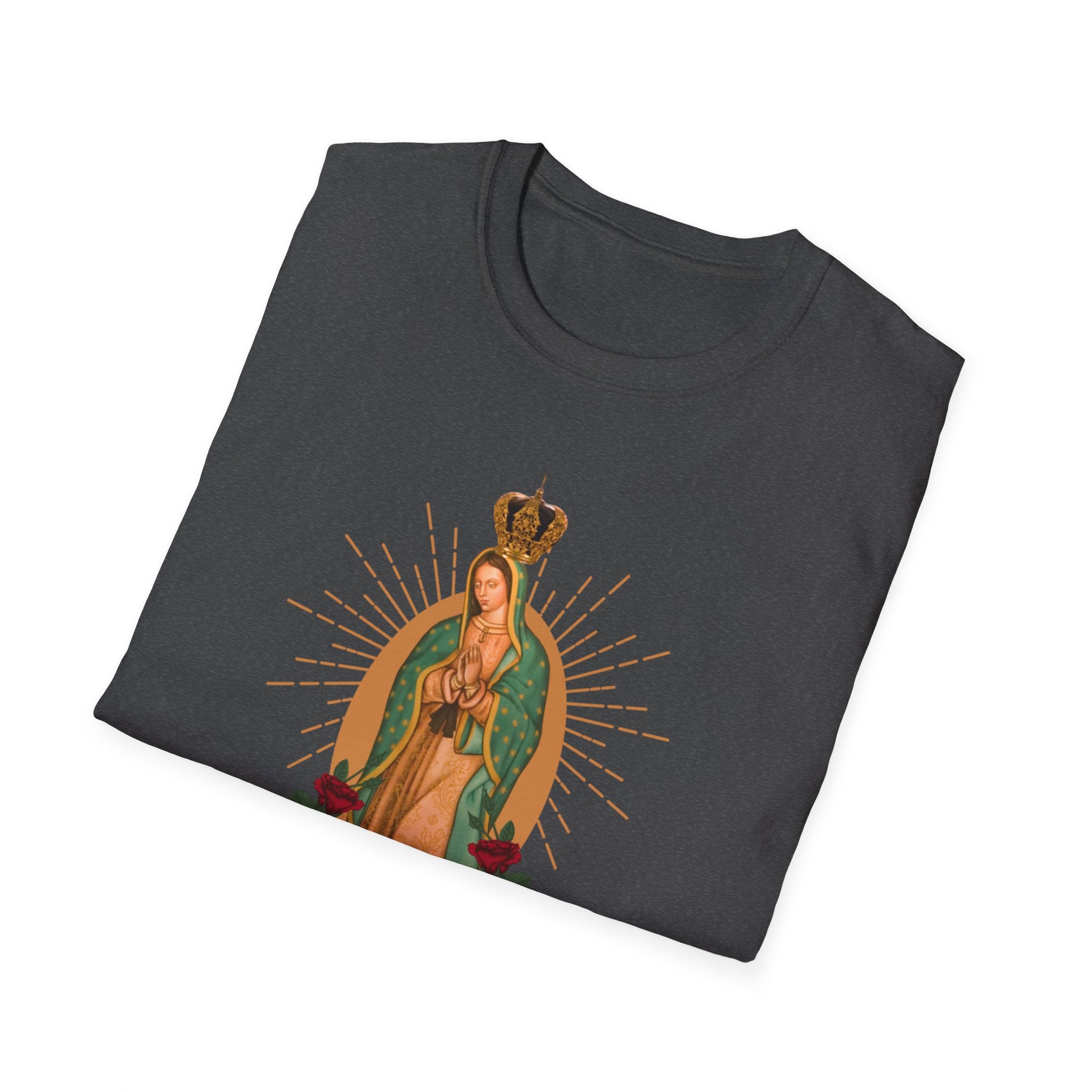 Our Lady of Guadalupe illustration T-Shirt | Virgin Mary, roses, devotional art