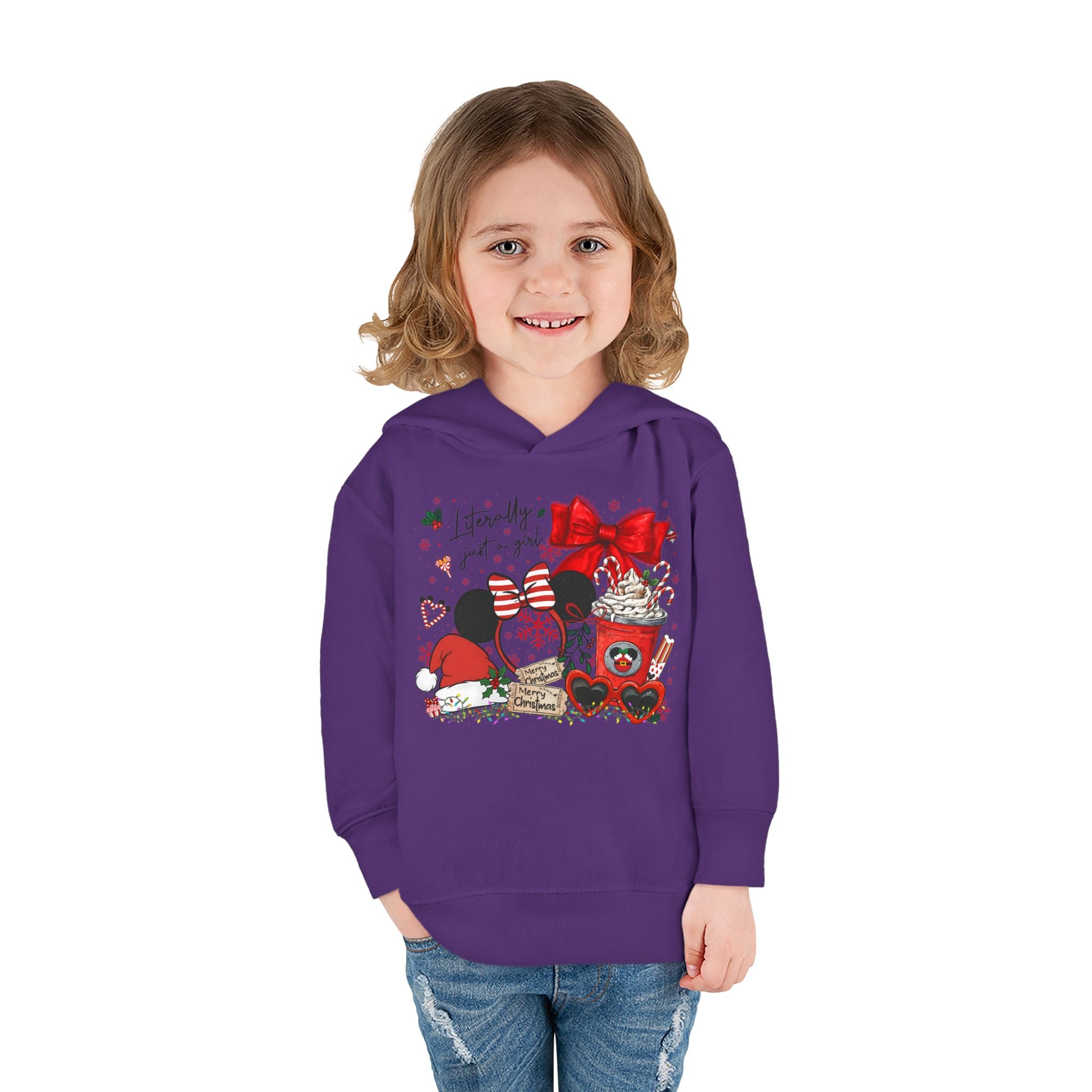 Toddler Hoodie - Christmas Minnie Gift Set Graphic ("Holidays just for me")