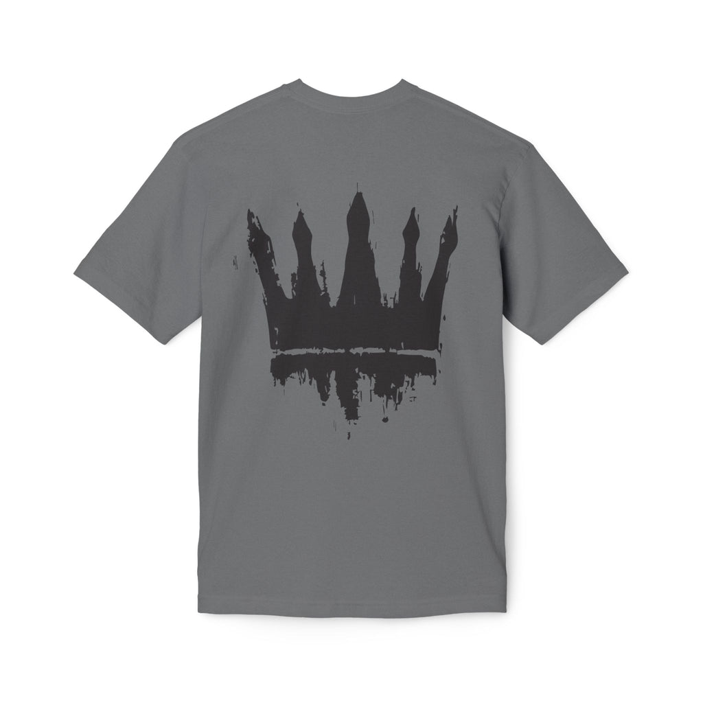 Crown Graphic T-Shirt — Grunge Black Paint Crown Back Print