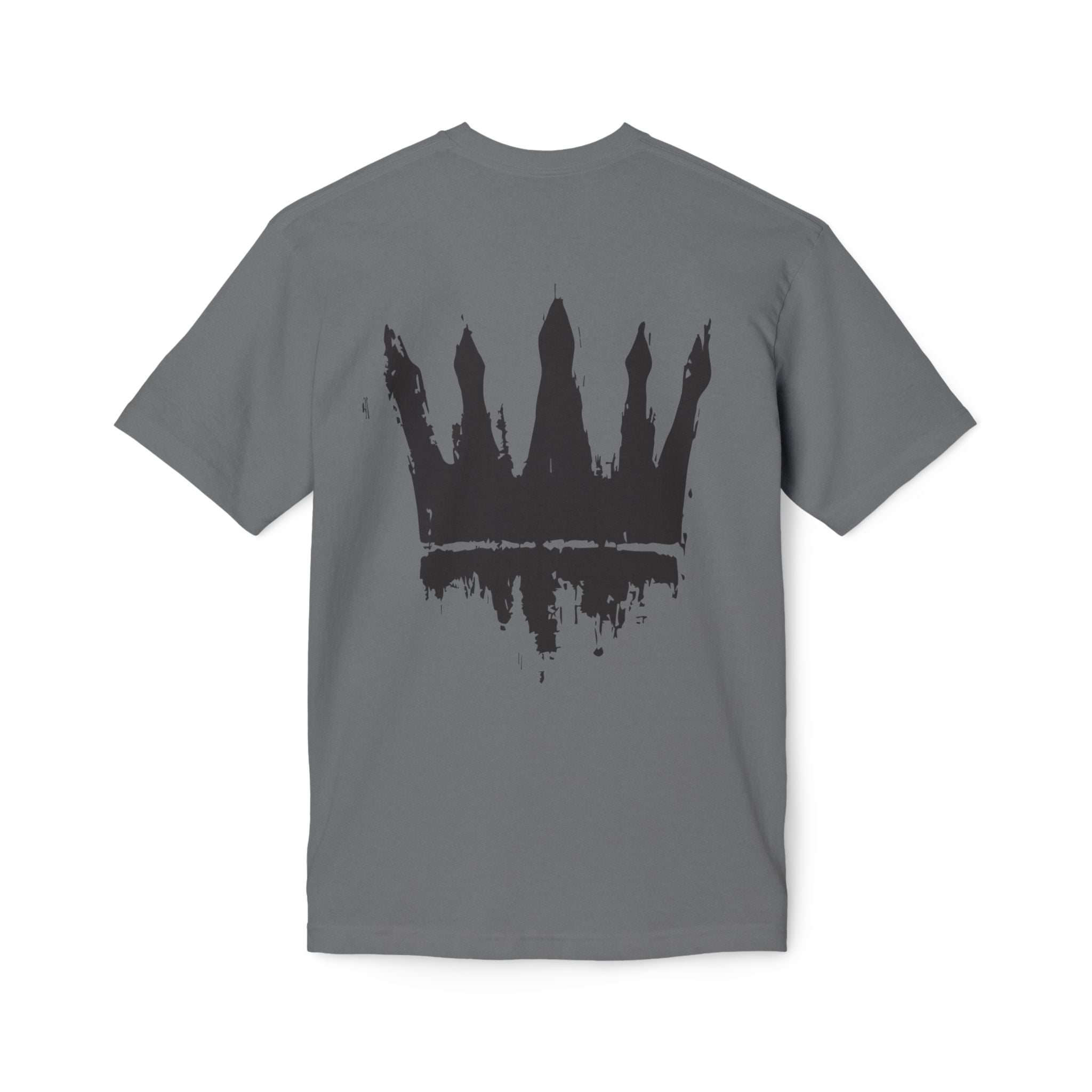 Crown Graphic T-Shirt — Grunge Black Paint Crown Back Print