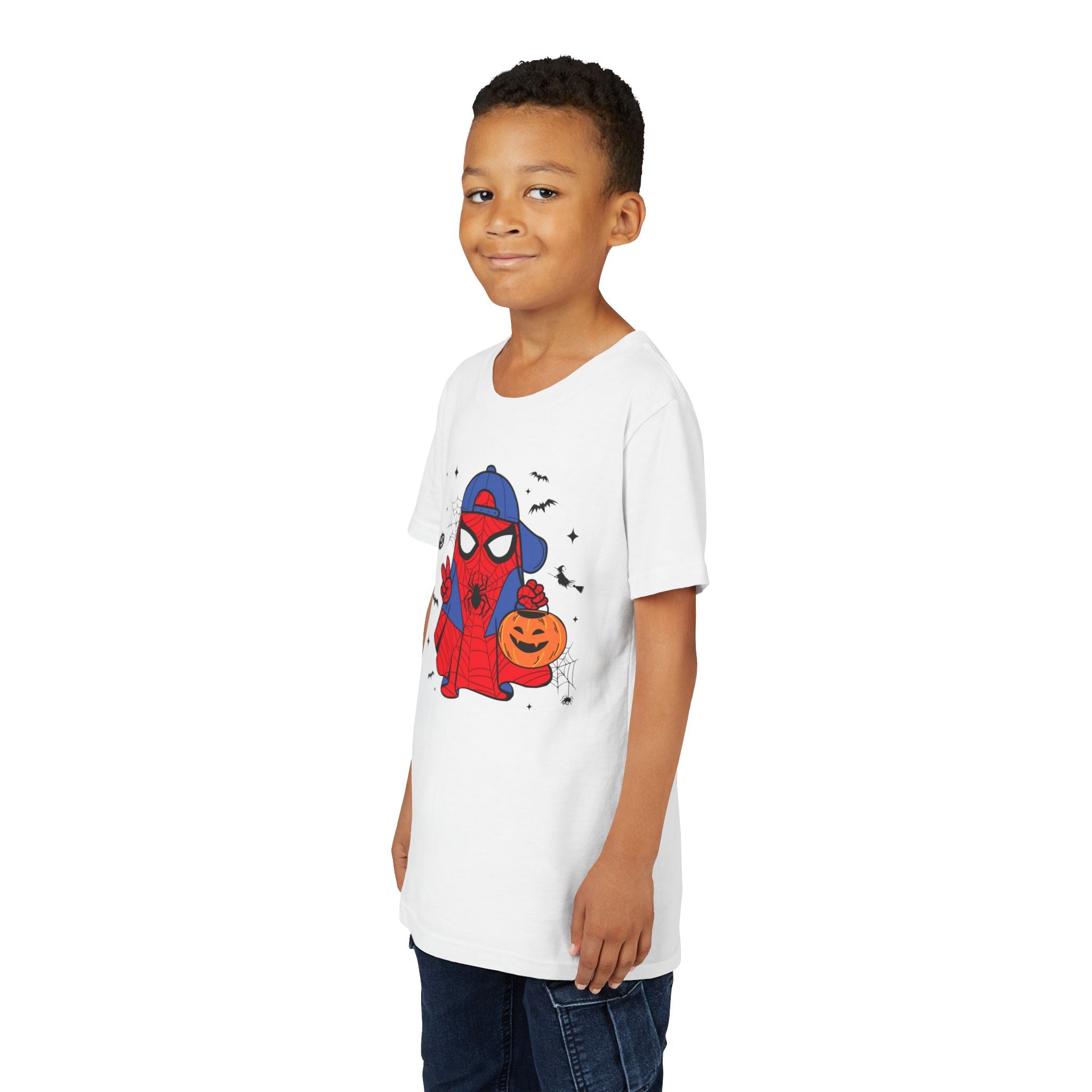 Kids Halloween Spider Superhero Tee – Cute Trick-or-Treat Pumpkin Design