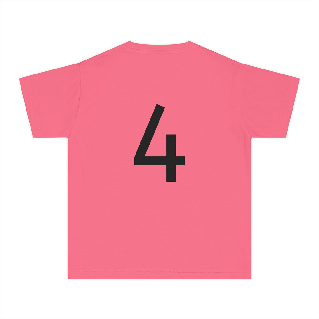 Birthday Girl Tee — Kids 4th Birthday Shirt with Pink Balloon Back Design