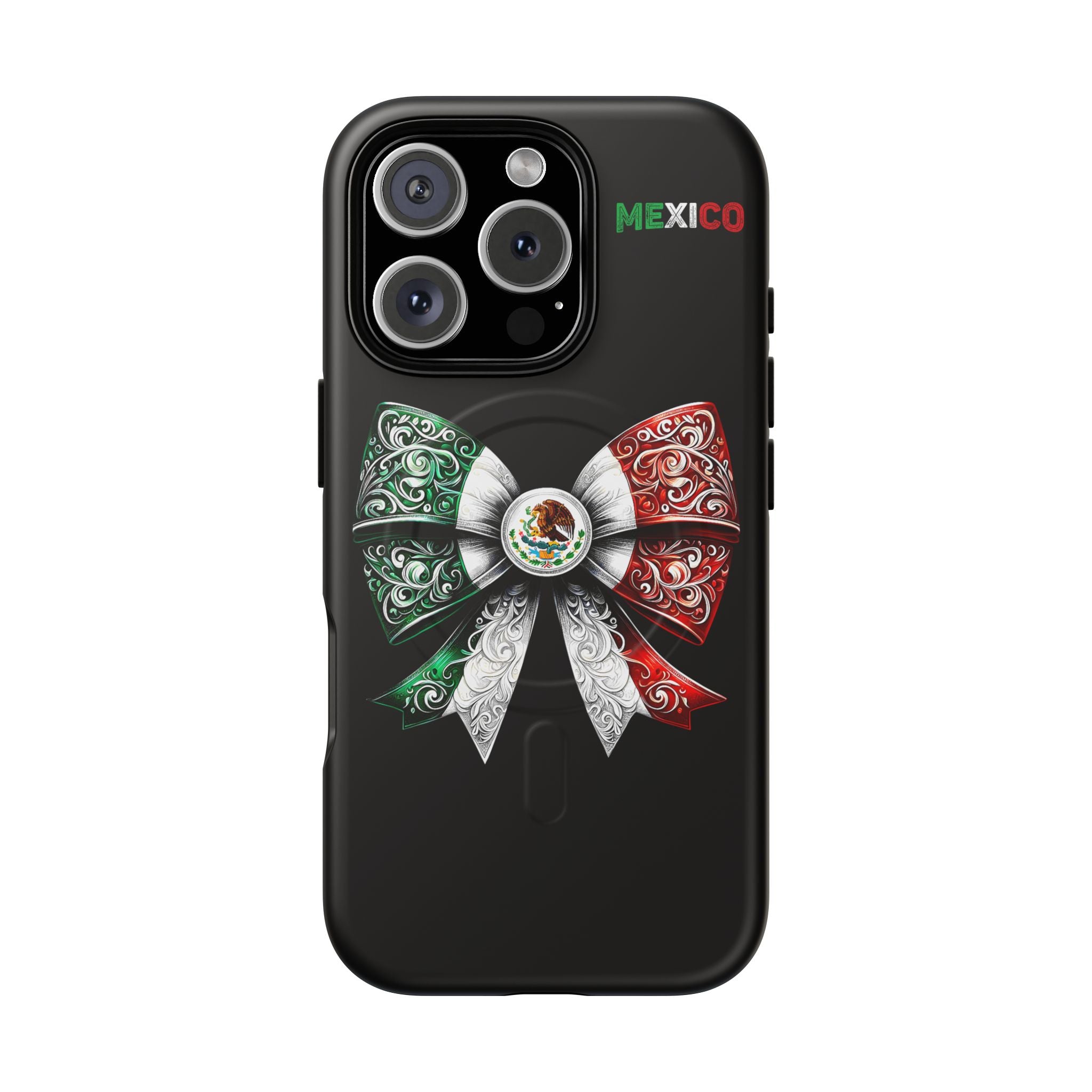 Mexican Flag Bow Tough Magnetic Phone Case — Patriotic Mexico iPhone Cover