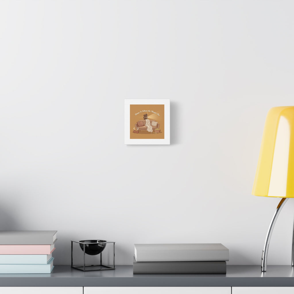 Home Is Where the Movies Are Canvas | cozy night art, home cinema decor
