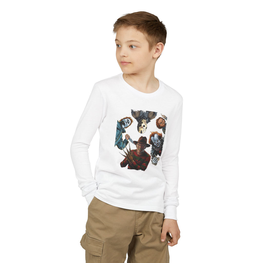 Horror Icons Youth Long Sleeve Tee - Freddy, Jason & More Graphic