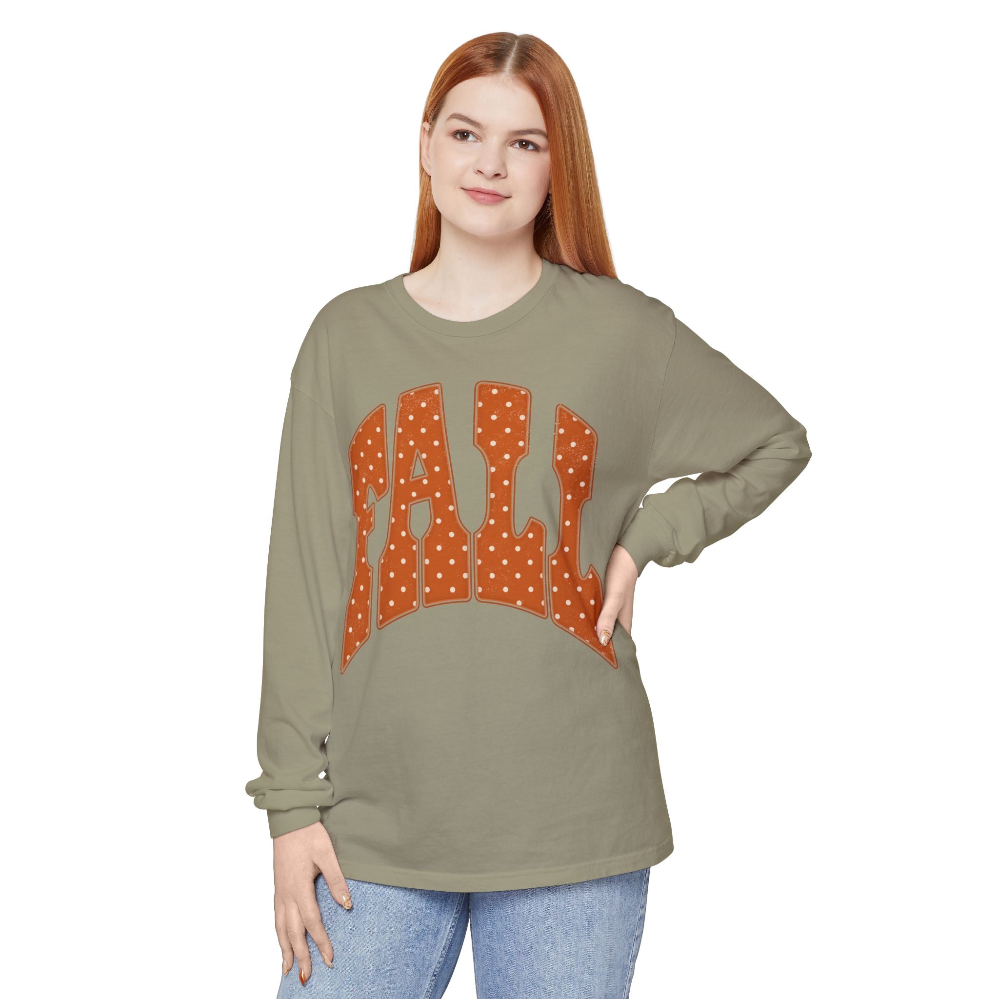Fall Retro Dot Long Sleeve Tee