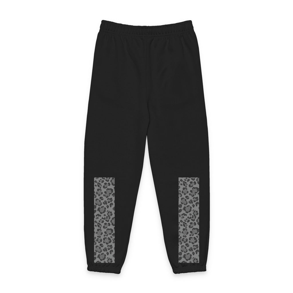 Leopard Panel Sweatpants — Cozy Joggers with Animal Print Leg Accents