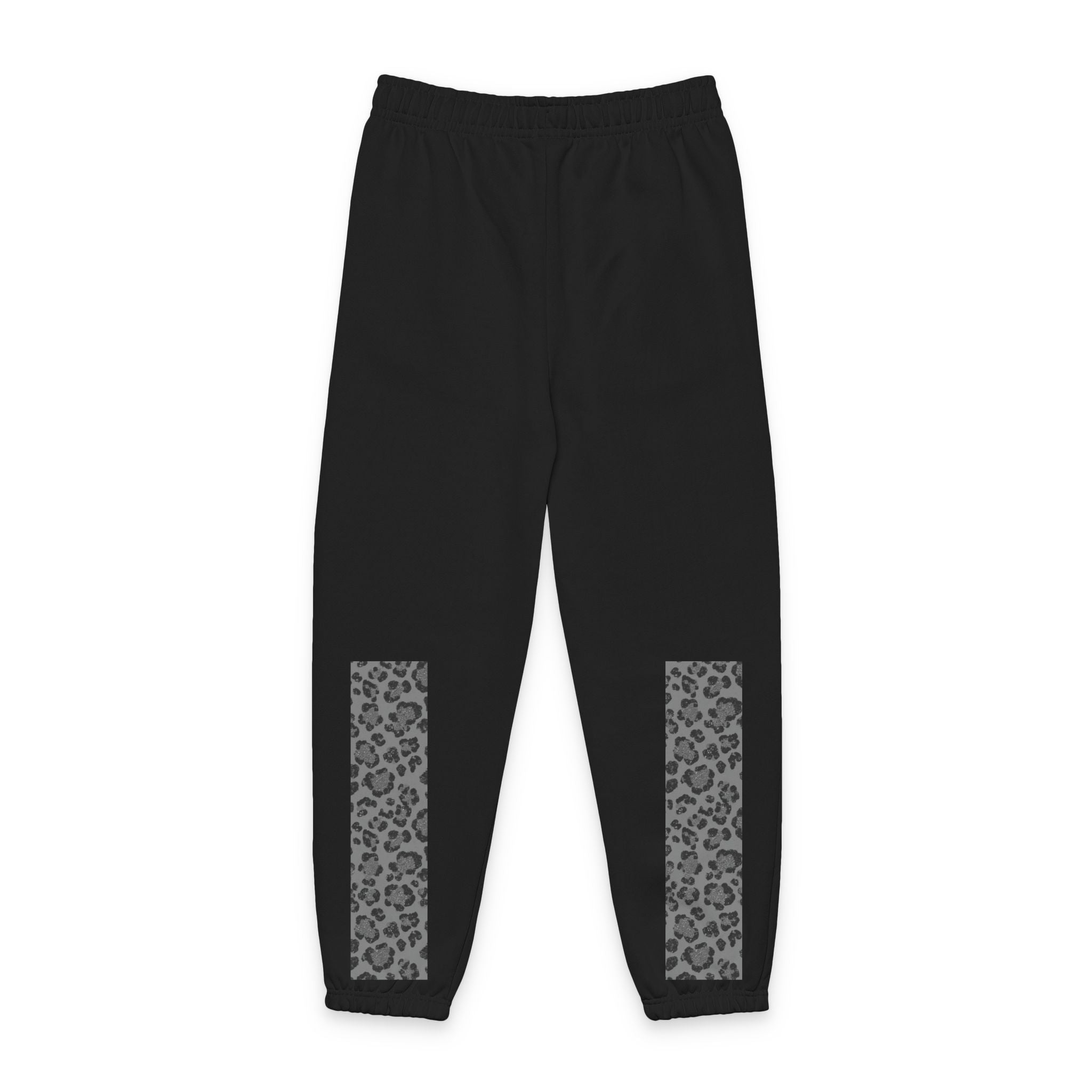 Leopard Panel Sweatpants — Cozy Joggers with Animal Print Leg Accents