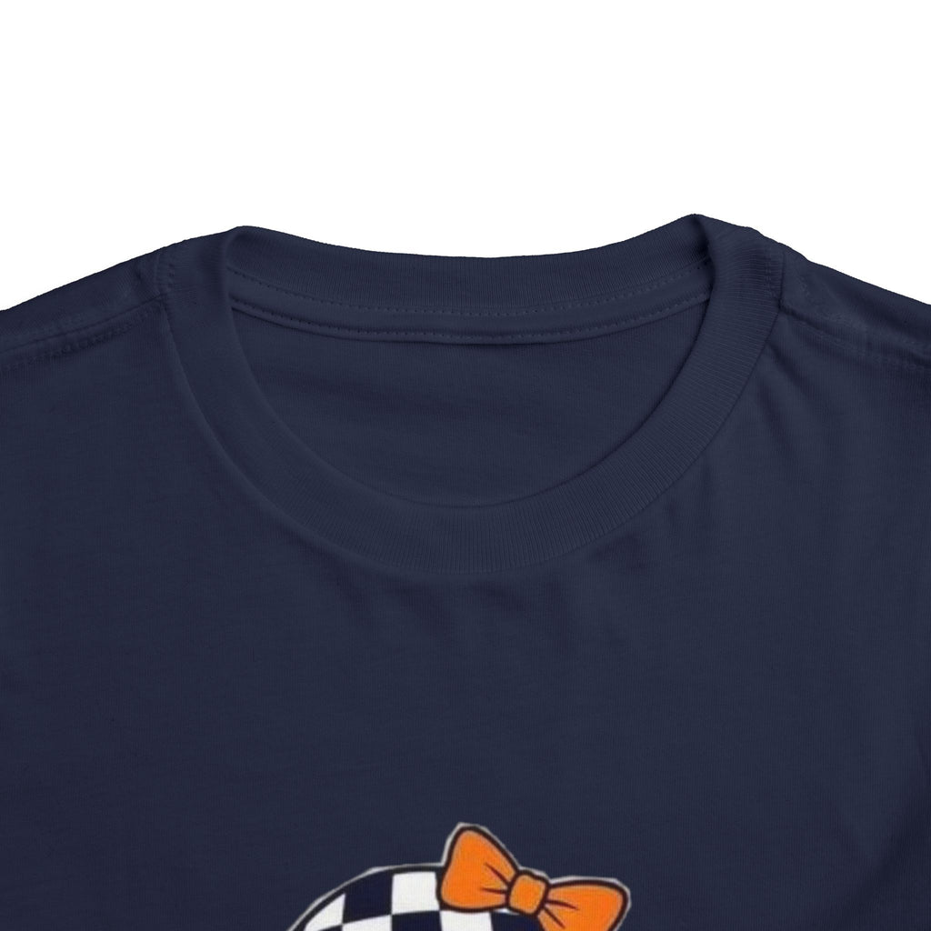 Checkerboard Ghost Toddler Tee — Cute Halloween Bubblegum Design