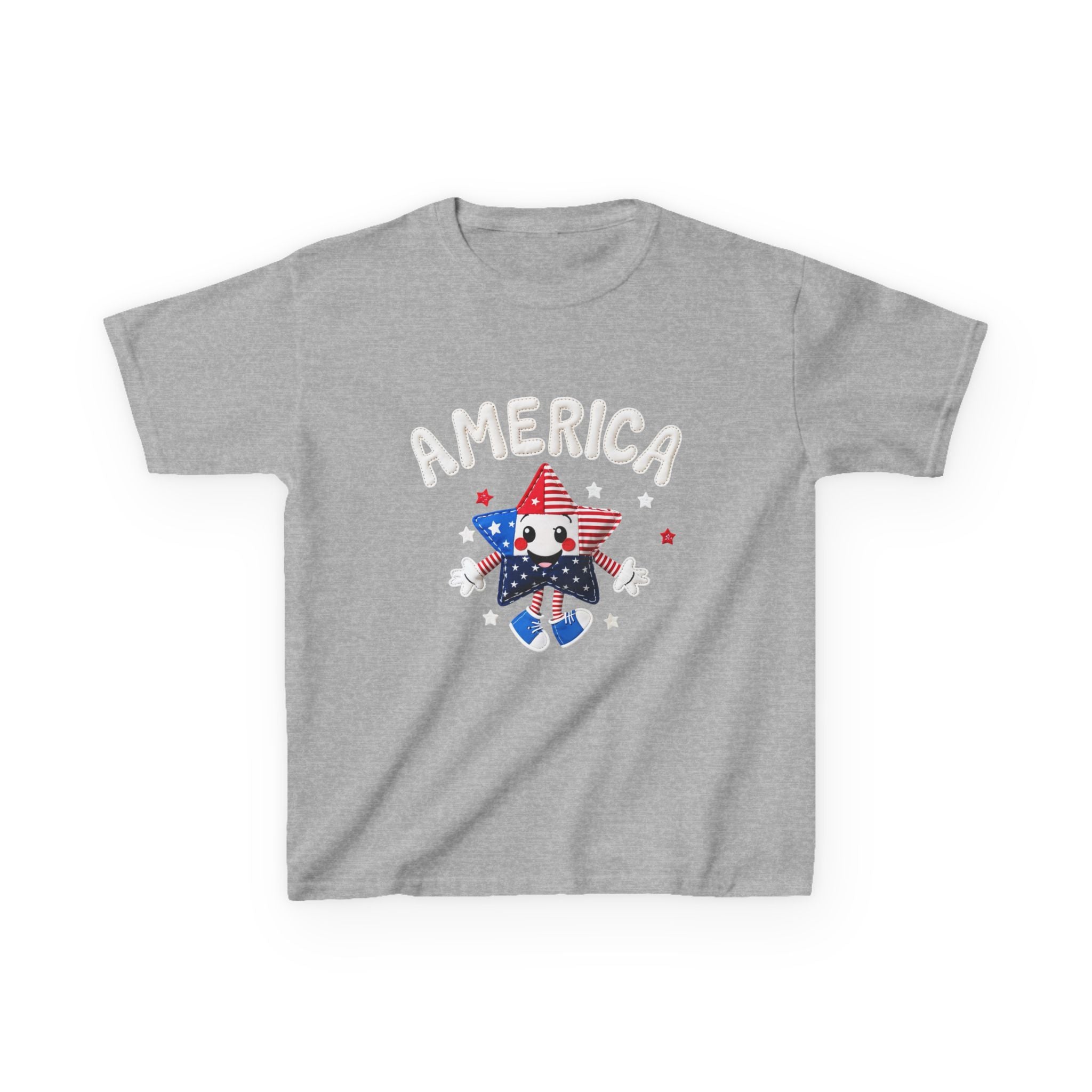 Kids Tee - Cute Patriotic Star 'America' Fourth of July Shirt