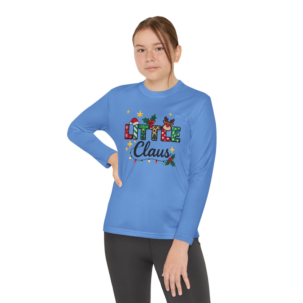 Youth Long Sleeve Tee - "Little Claus" Christmas Kids Shirt