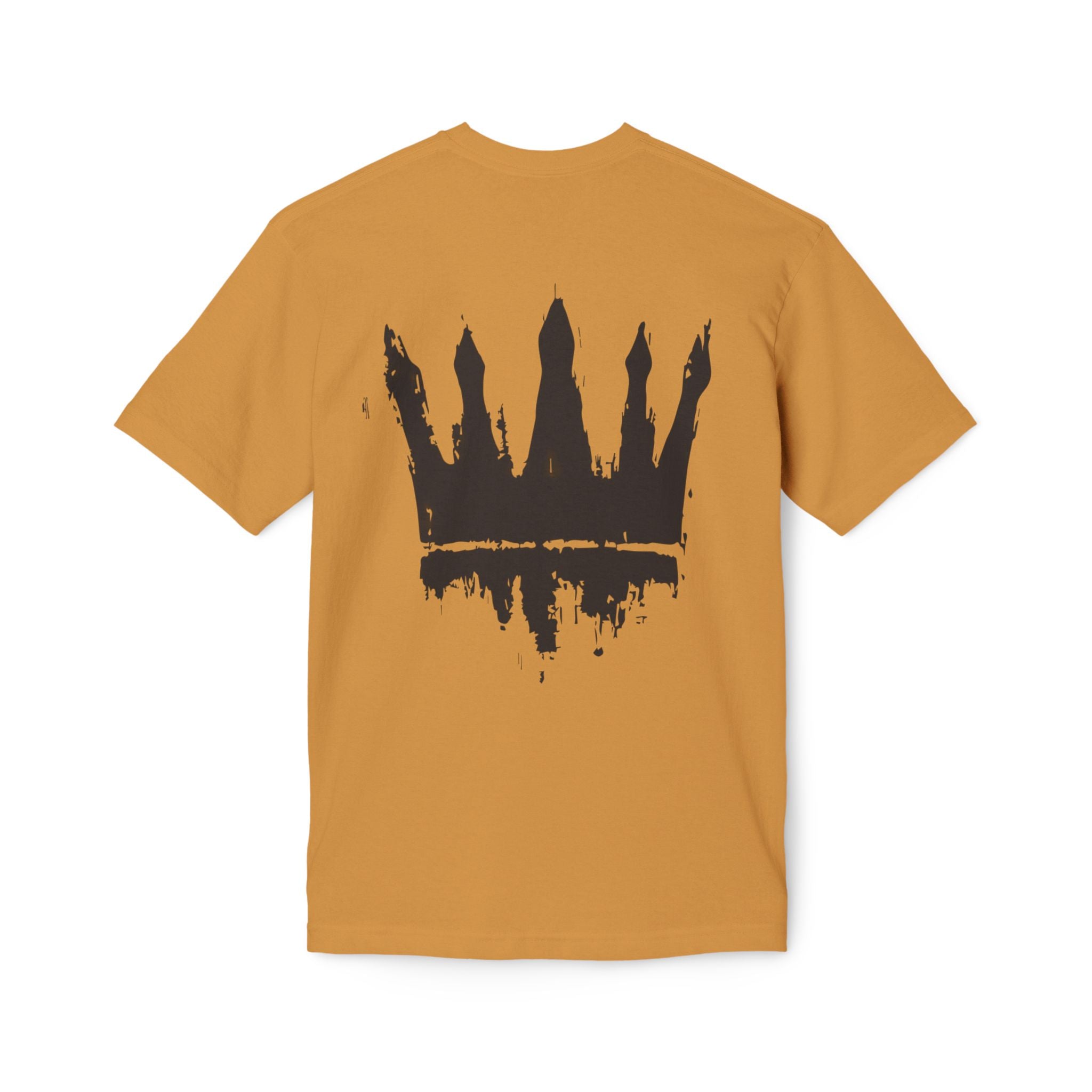 Crown Graphic T-Shirt — Grunge Black Paint Crown Back Print