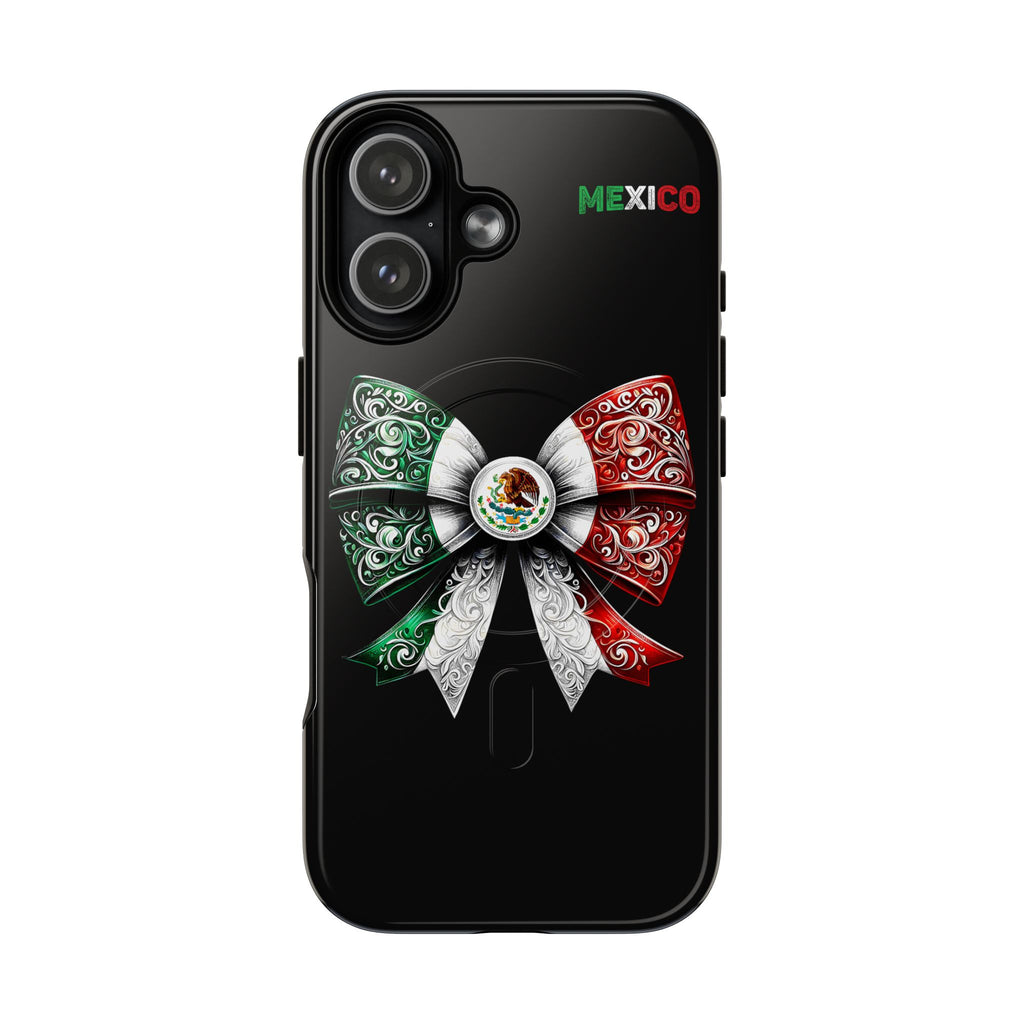 Mexican Flag Bow Tough Magnetic Phone Case — Patriotic Mexico iPhone Cover