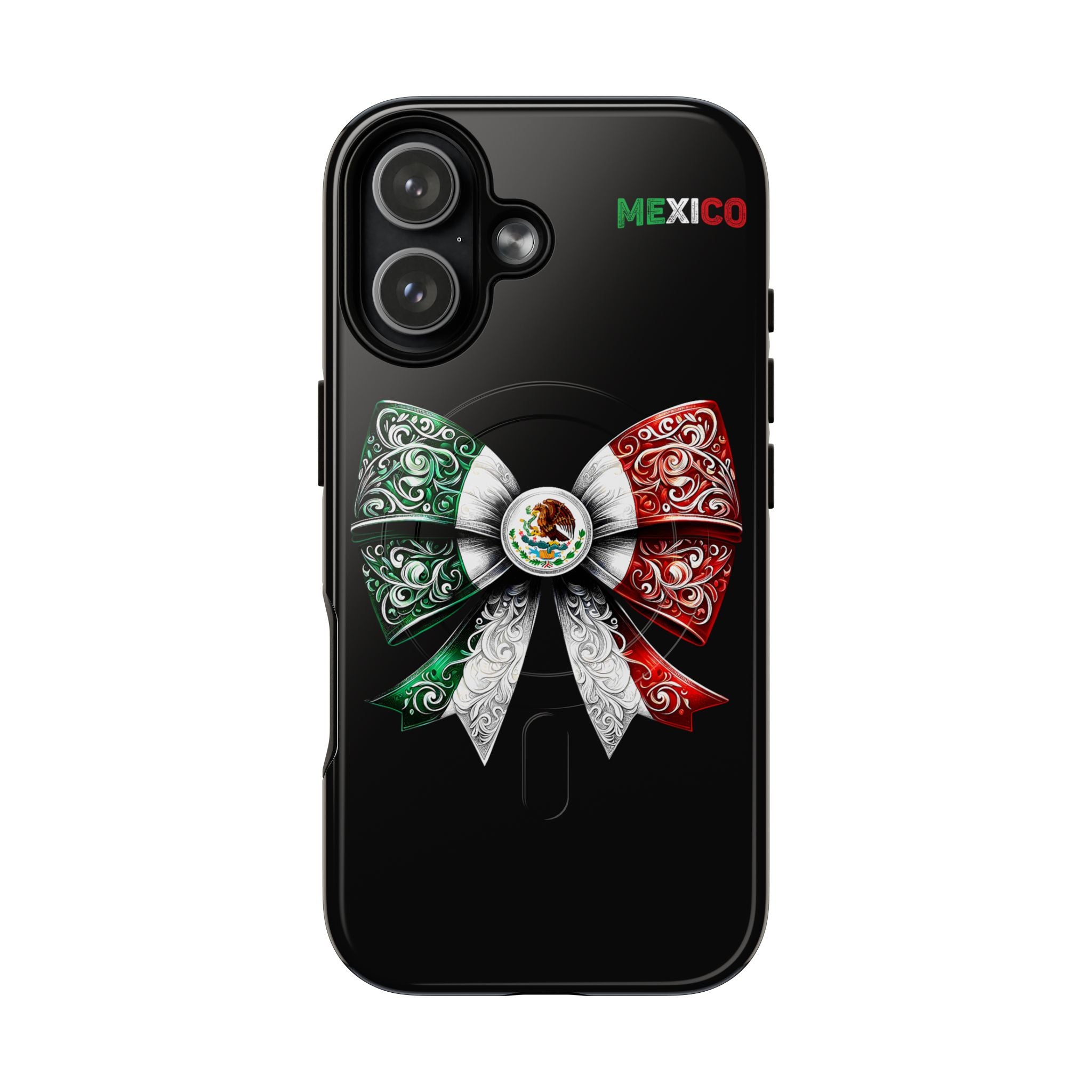 Mexican Flag Bow Tough Magnetic Phone Case — Patriotic Mexico iPhone Cover