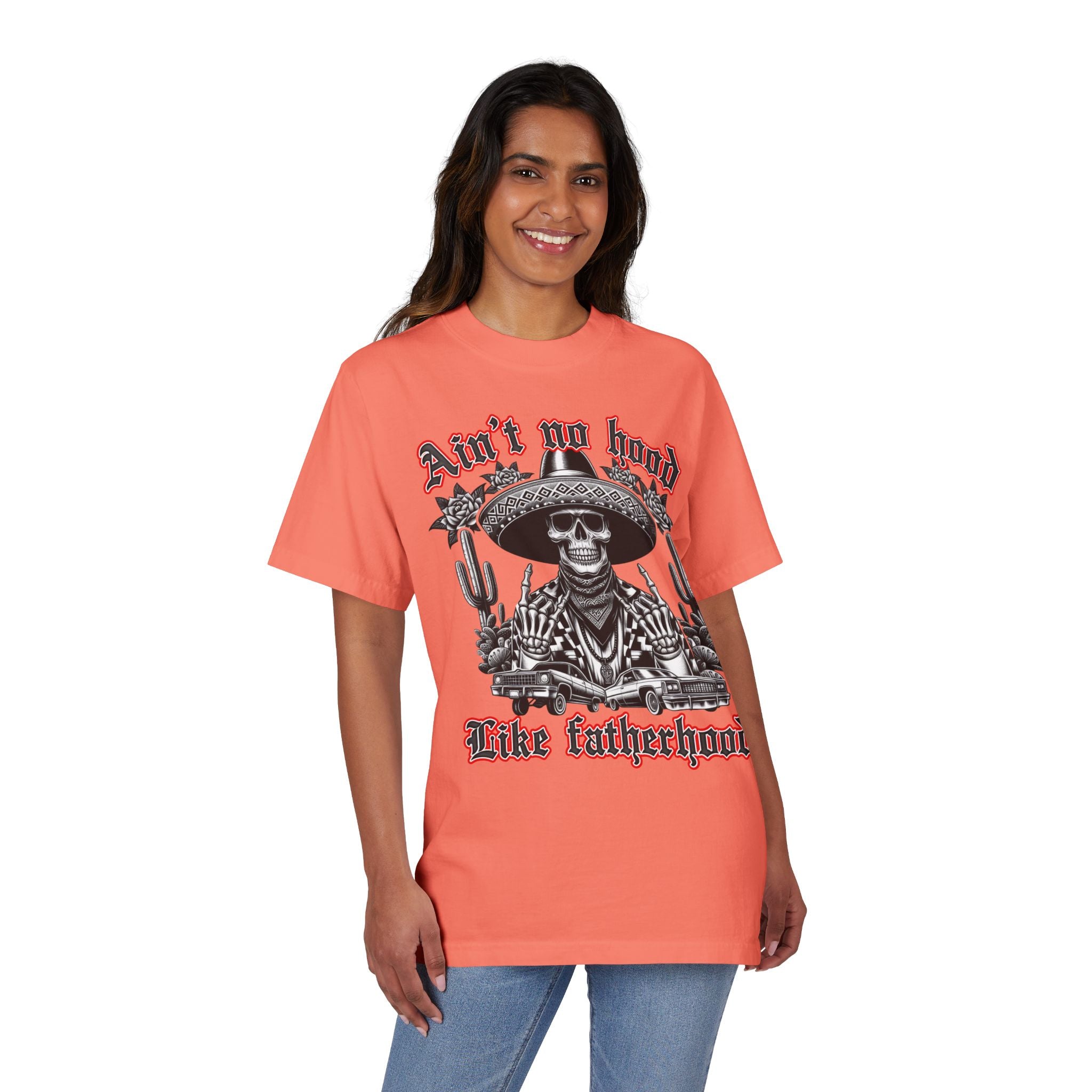 Fatherhood Skull T-Shirt — “Ain’t No Hood Like Fatherhood” Graphic Tee