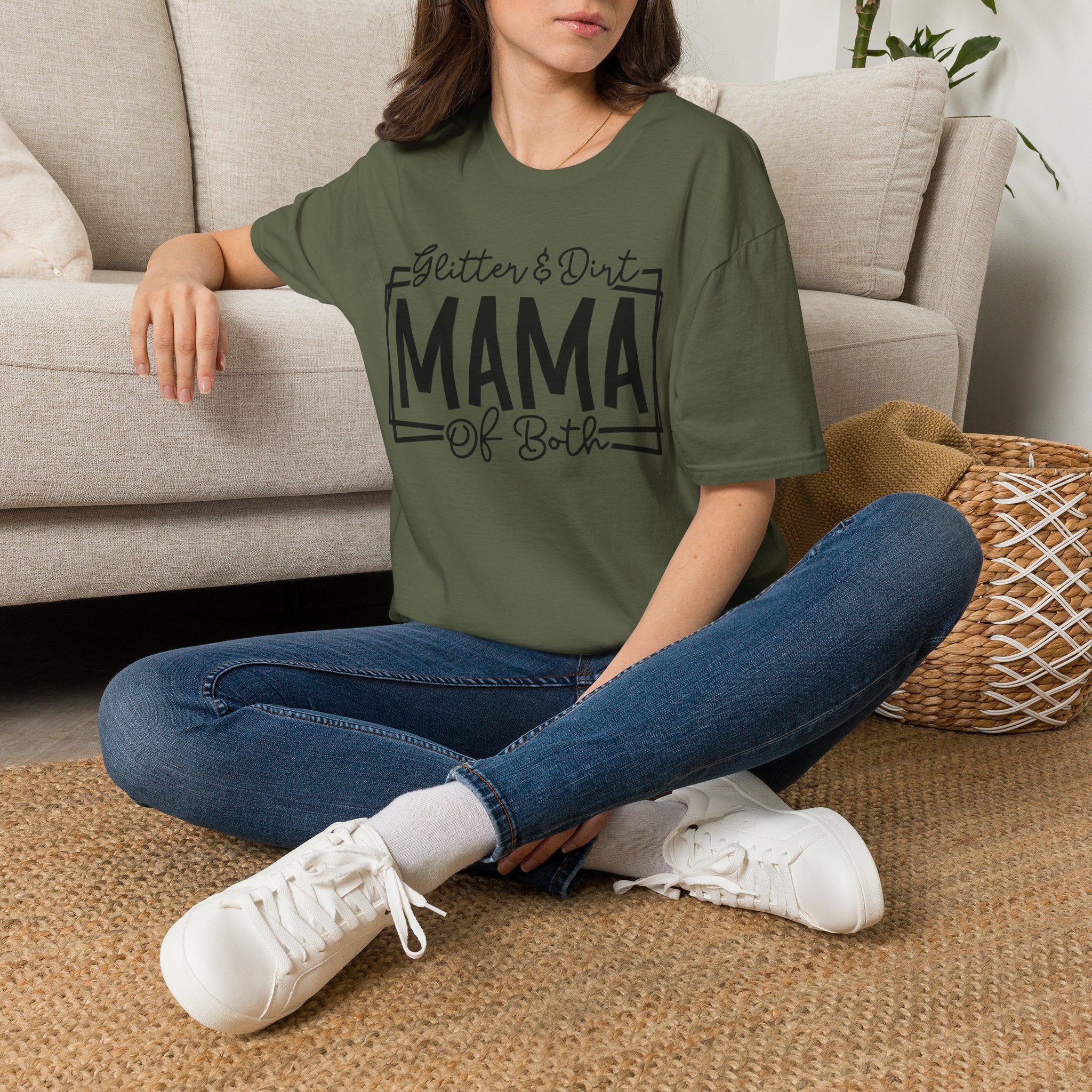 Mama of Both T-Shirt — "Glitter & Dirt" Mom Tee
