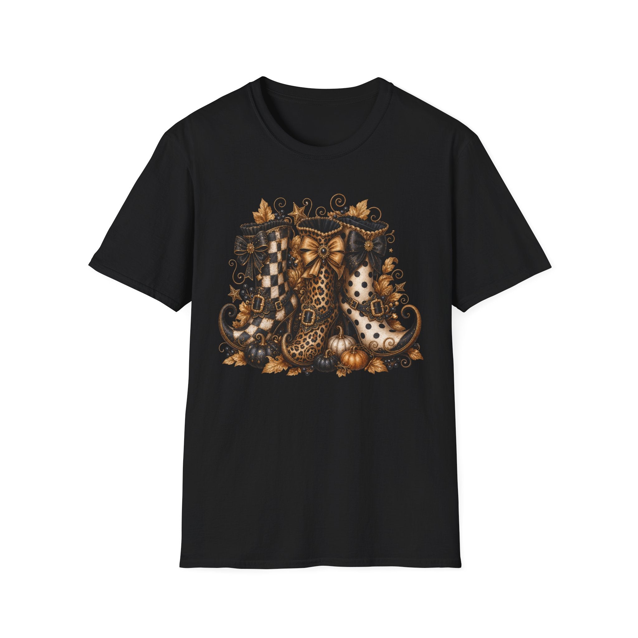 Leopard & Plaid Fall Boots Graphic T-Shirt