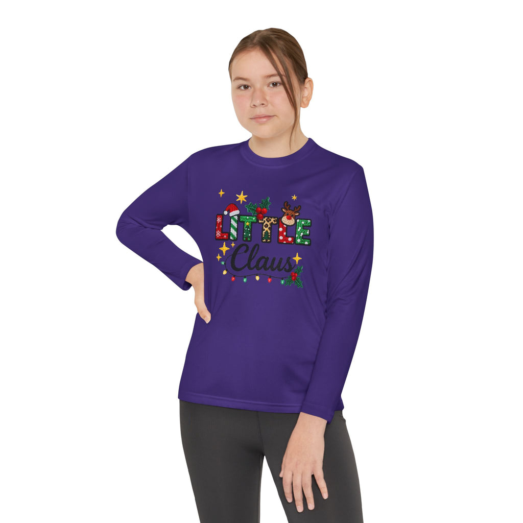 Youth Long Sleeve Tee - "Little Claus" Christmas Kids Shirt