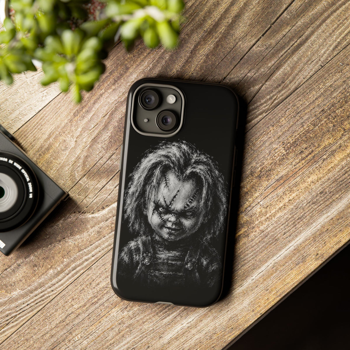 Horror Doll Phone Case - Chucky-Inspired Creepy Portrait Tough Case