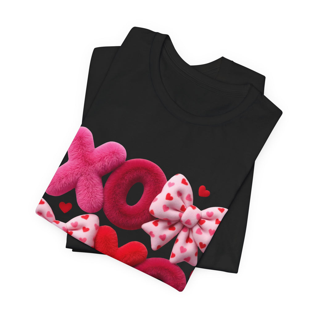 XOXO Bow Hearts T-Shirt | Love Scribble Back Tee