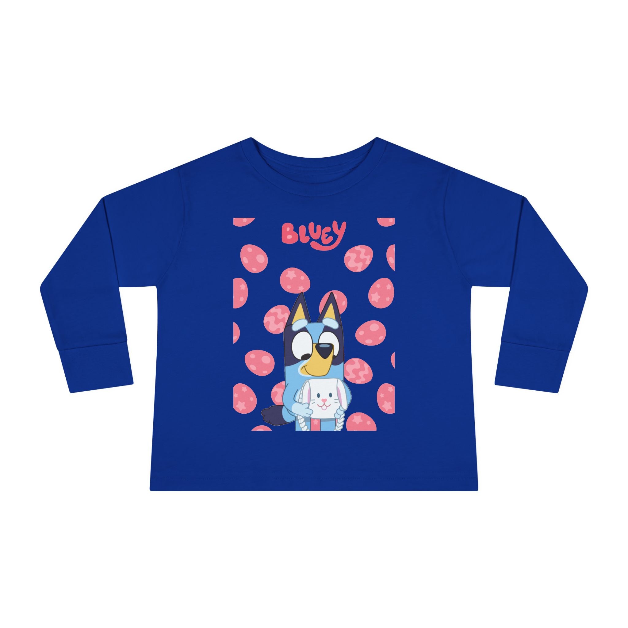Bluey & Bunny Toddler Long Sleeve Tee — Cute Cartoon Puppy & Bunny Kids Shirt