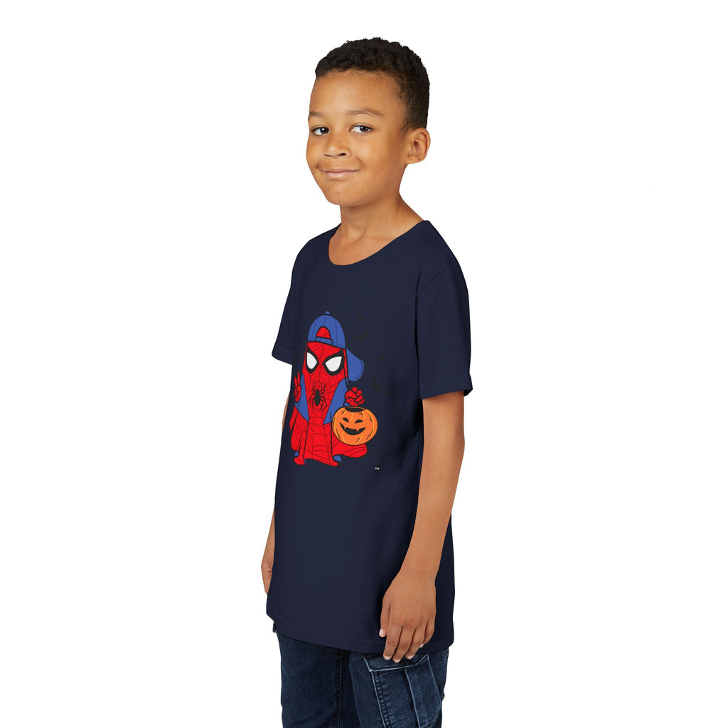 Kids Halloween Spider Superhero Tee – Cute Trick-or-Treat Pumpkin Design