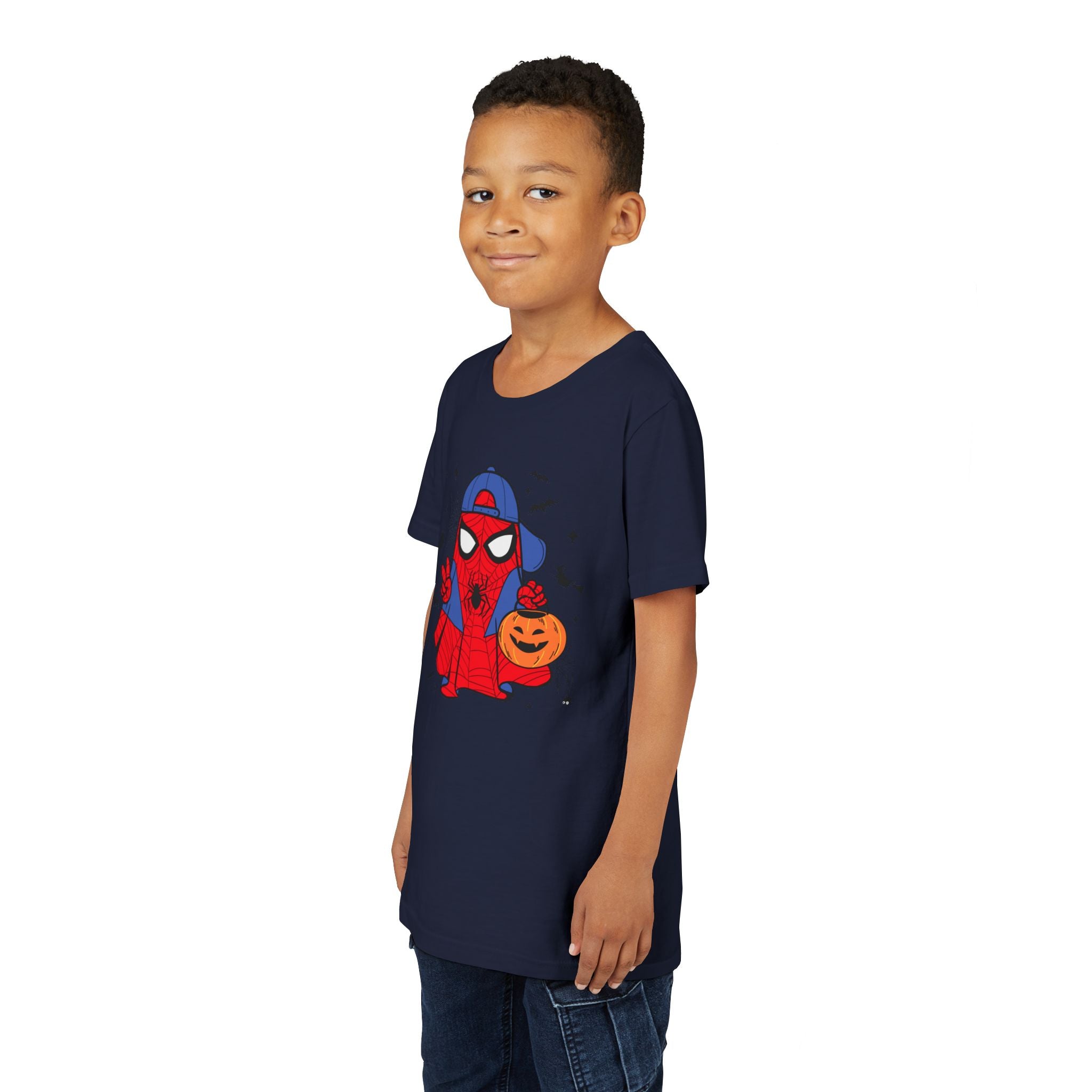 Kids Halloween Spider Superhero Tee – Cute Trick-or-Treat Pumpkin Design