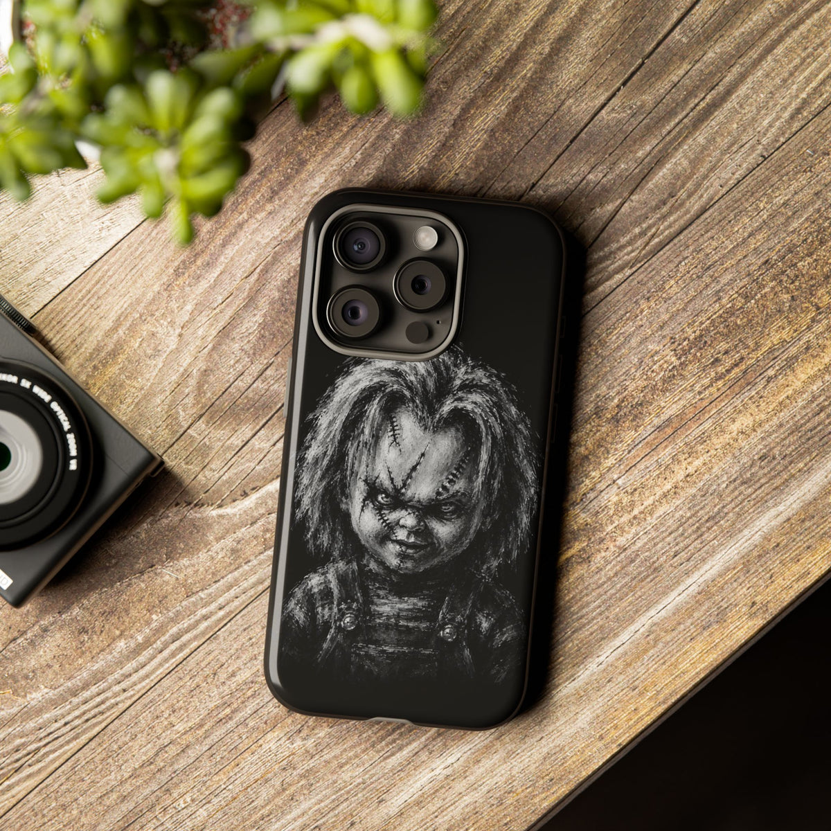 Horror Doll Phone Case - Chucky-Inspired Creepy Portrait Tough Case