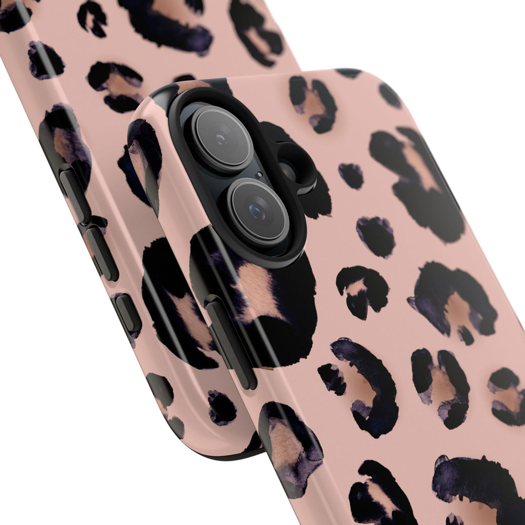 Leopard Print Tough Phone Case — Pink Animal Print Protective Cover