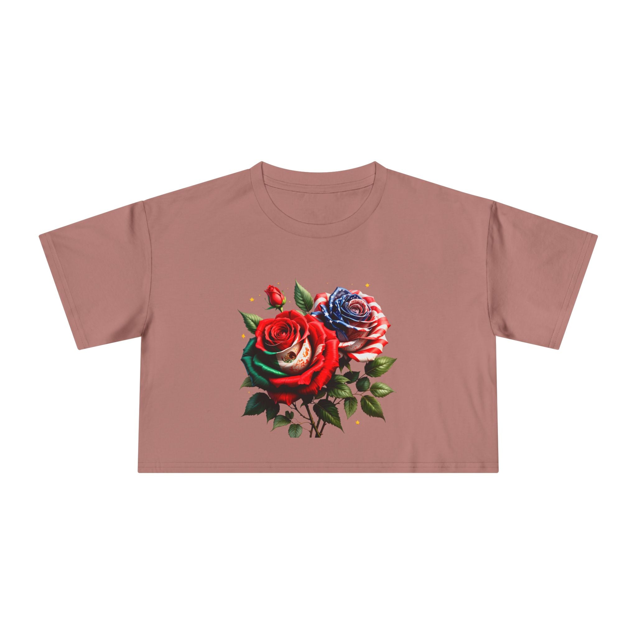 Rose Bouquet Crop Tee — Floral Vintage Rose Graphic Women's Crop Top