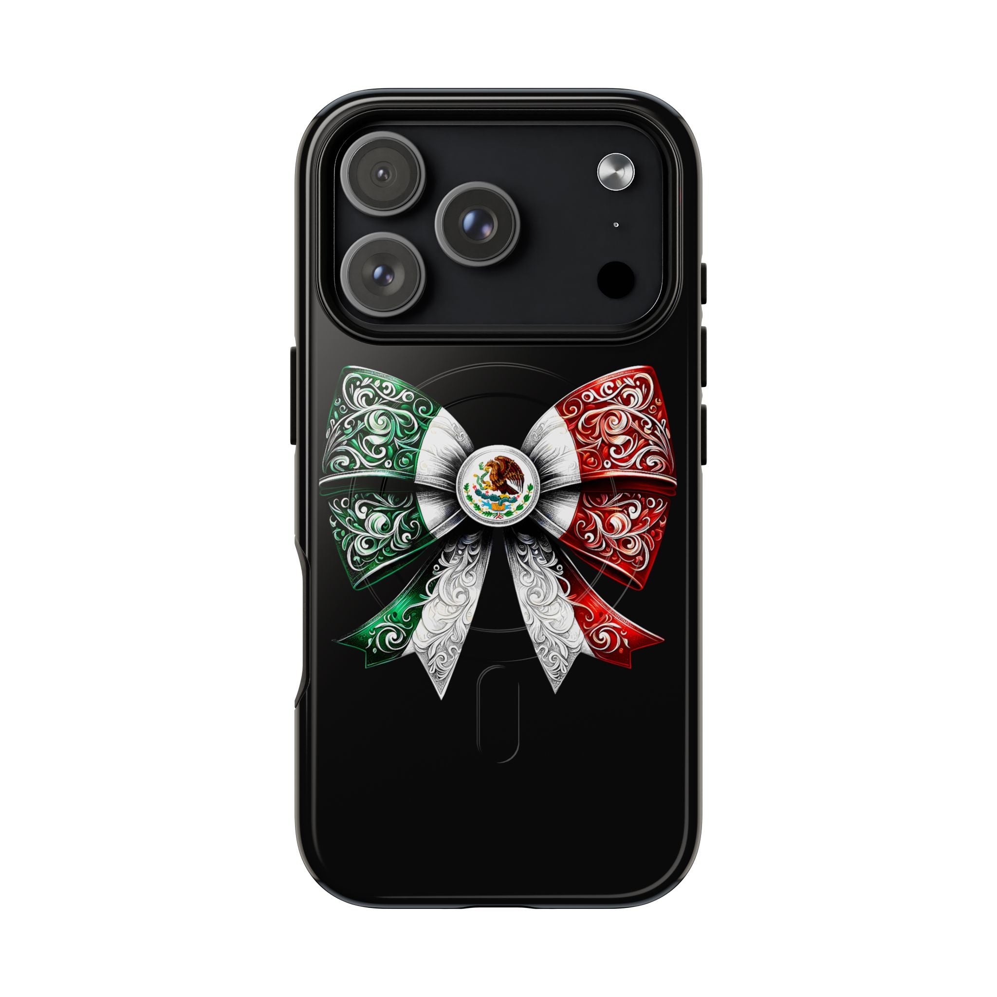 Mexican Flag Bow Tough Magnetic Phone Case — Patriotic Mexico iPhone Cover