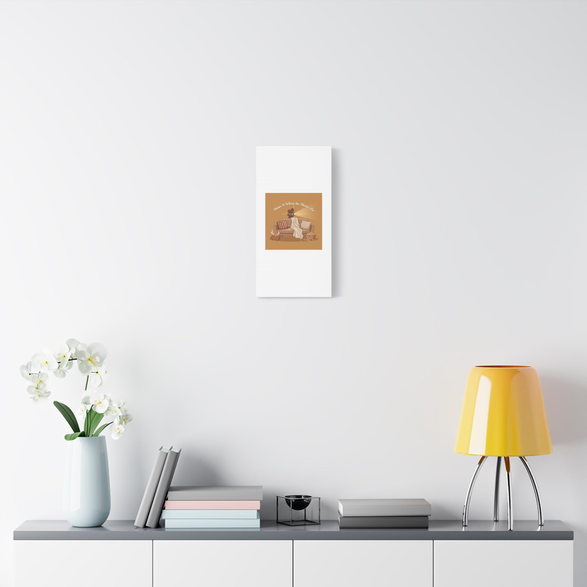 Home Is Where the Movies Are Canvas | cozy night art, home cinema decor