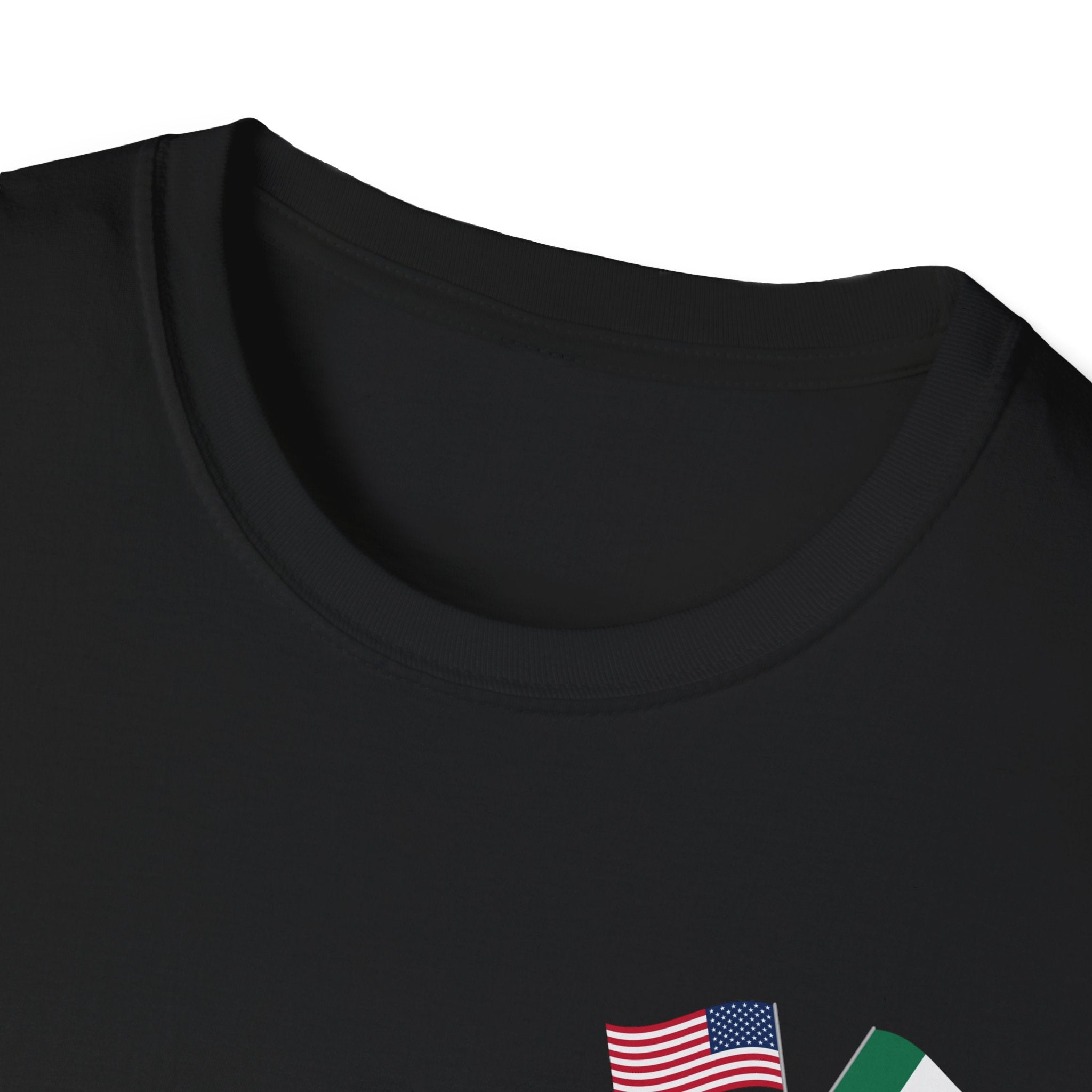 USA Mexico Flag T-Shirt — Small Crossed American & Mexican Flags Tee