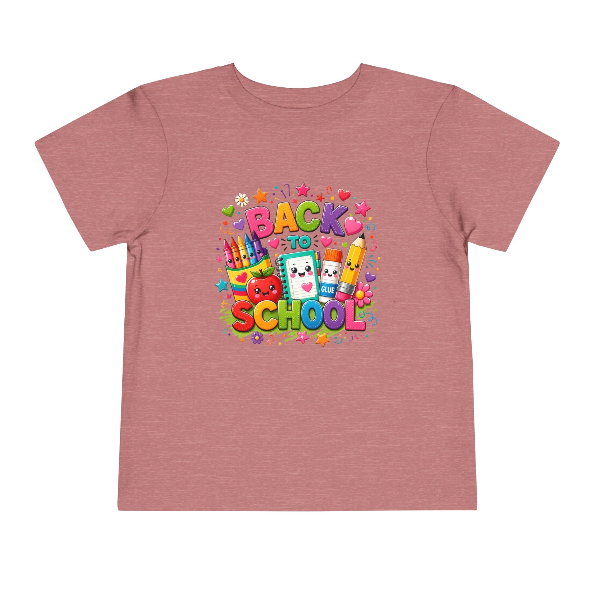 Back to School Toddler Tee – Cute Kawaii School Supplies Graphic