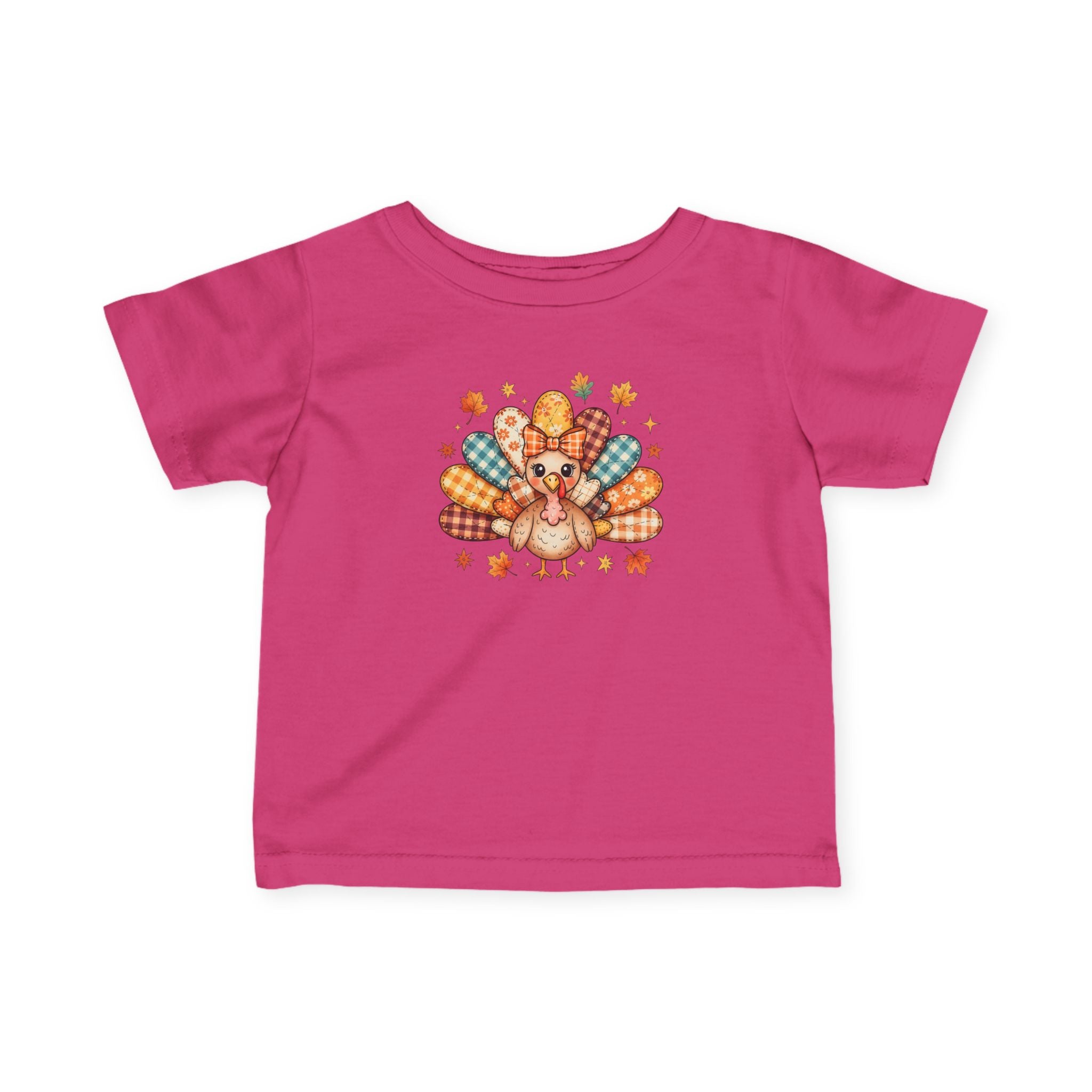 Infant Tee — Cute Thanksgiving Patchwork Turkey Baby Shirt