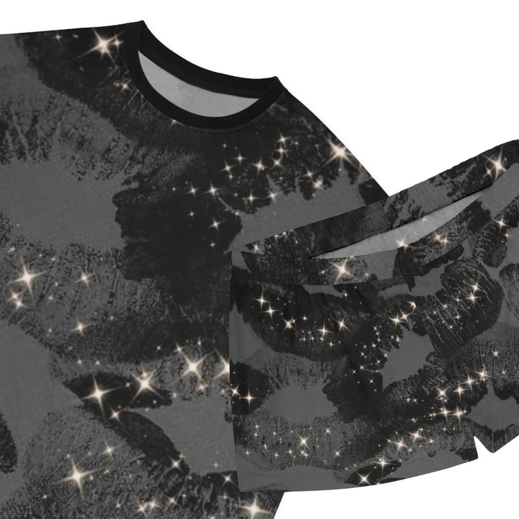 Sparkling Kiss Print Women's Short Pajama Set
