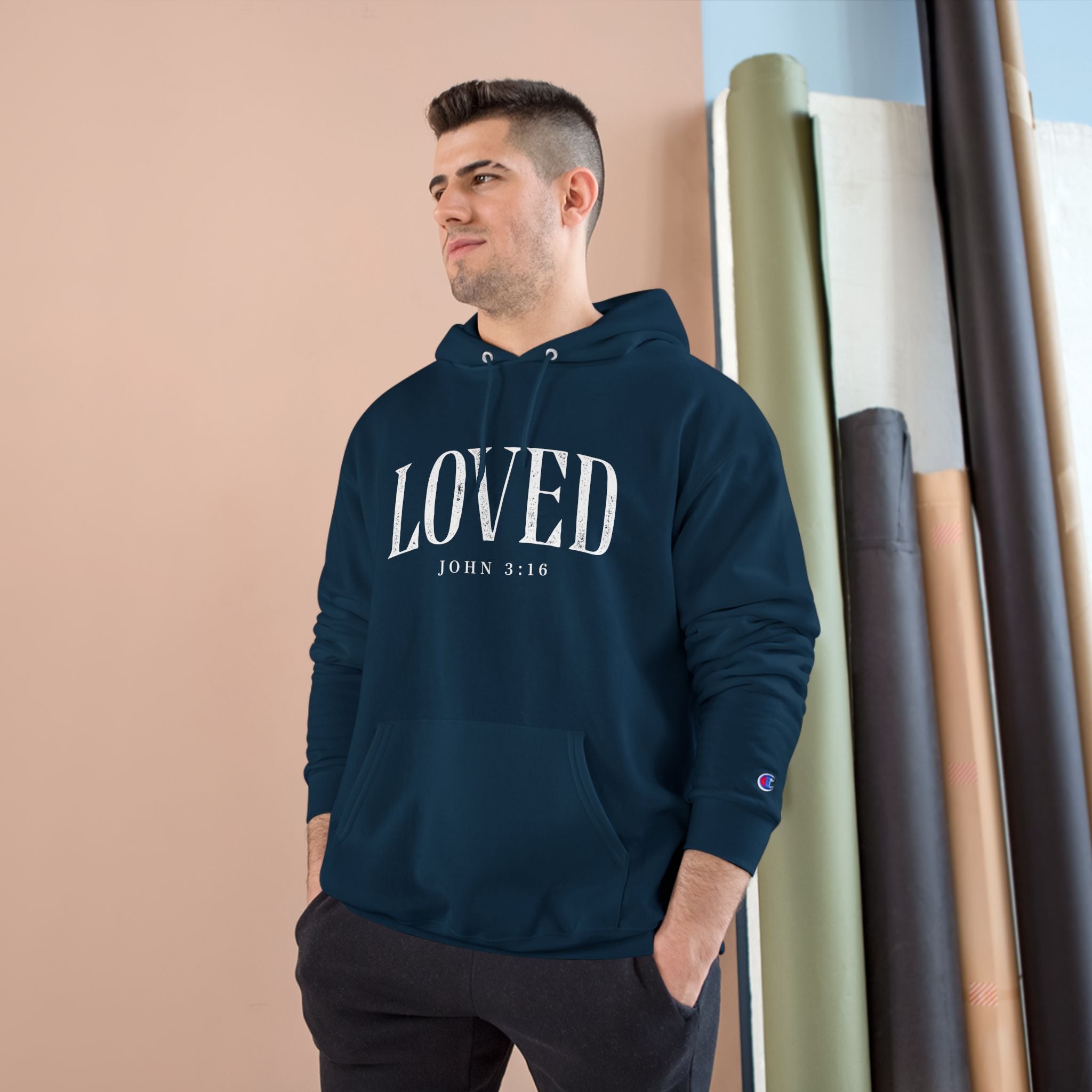 Loved Hoodie — 'Loved' Christian Scripture Sweatshirt (John 3:16)