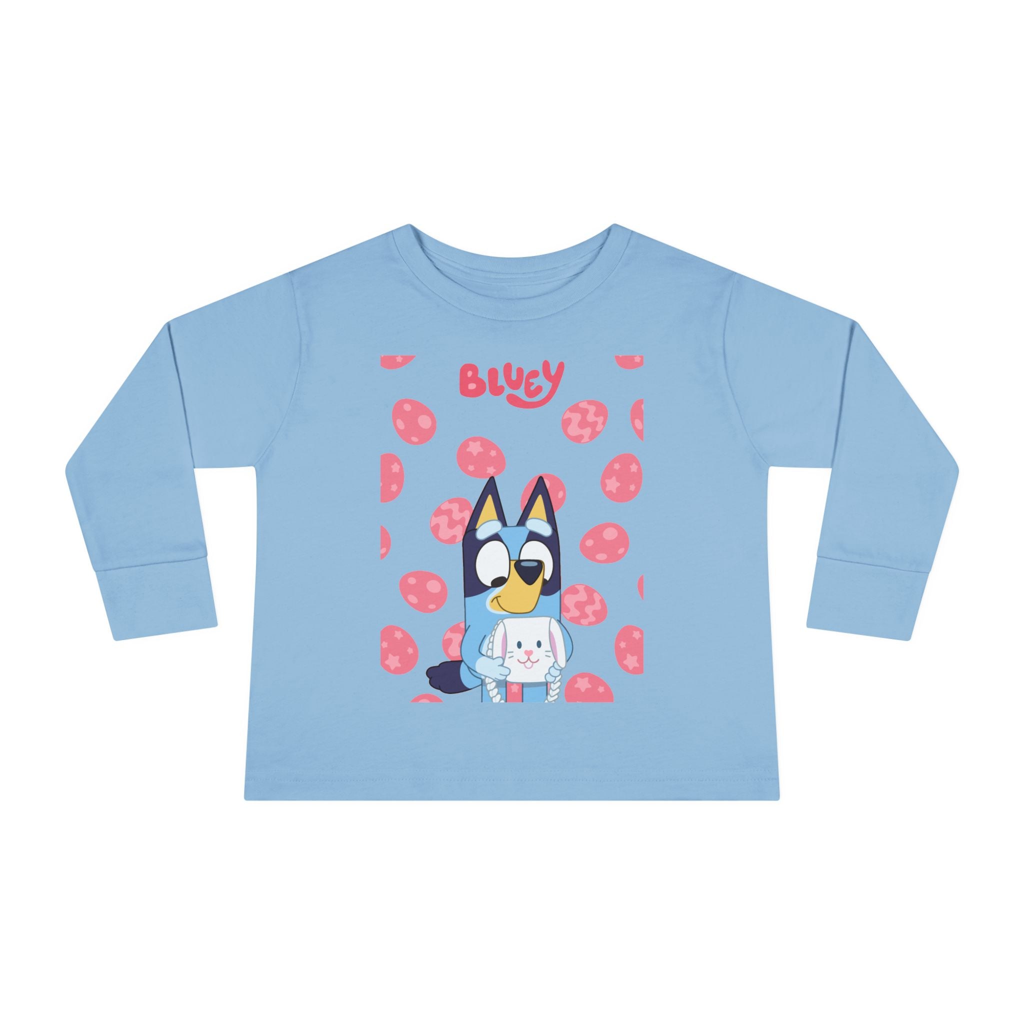 Bluey & Bunny Toddler Long Sleeve Tee — Cute Cartoon Puppy & Bunny Kids Shirt