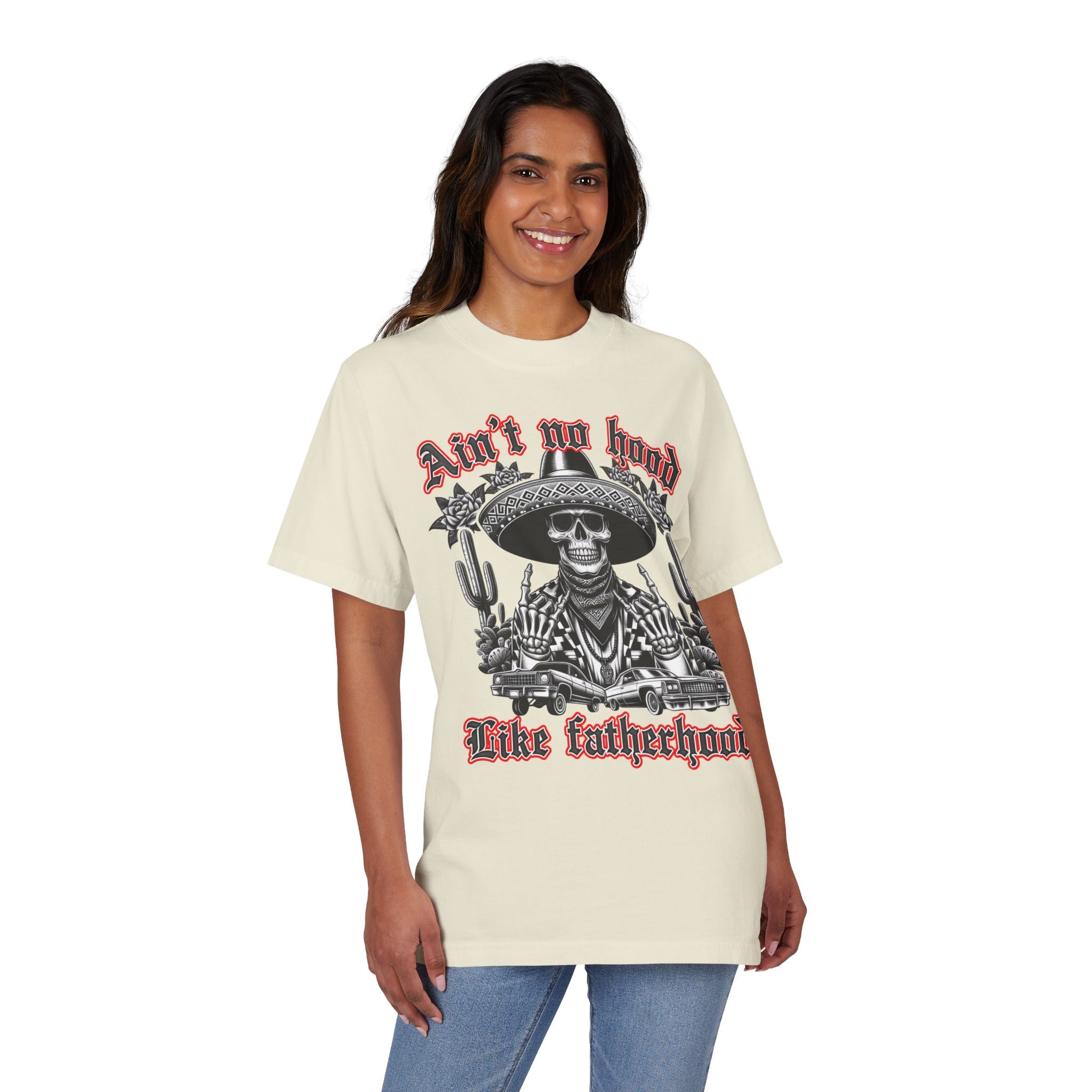 Fatherhood Skull T-Shirt — “Ain’t No Hood Like Fatherhood” Graphic Tee